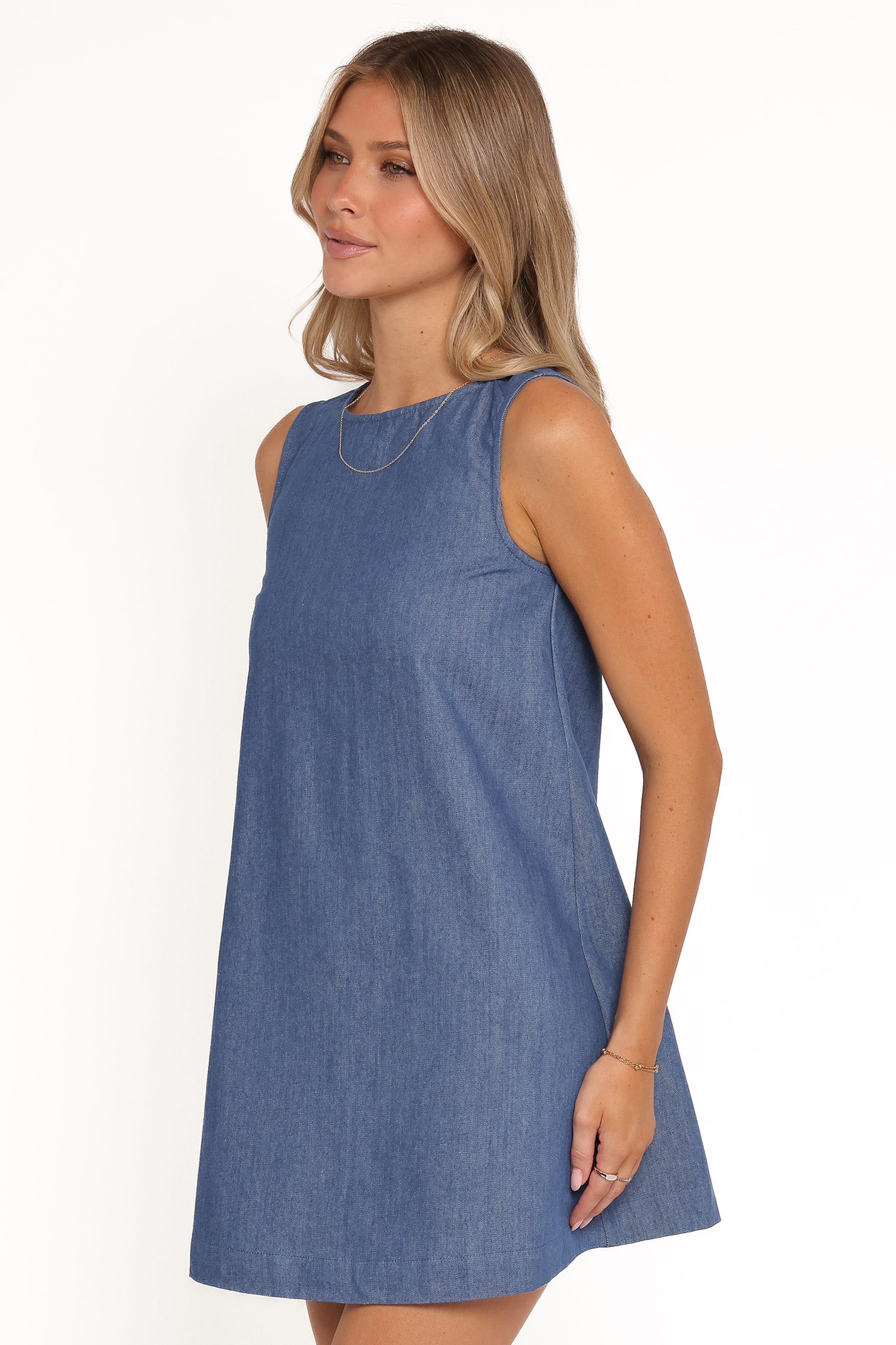 Nicklin Shift Mini Dress - Denim - Image 4