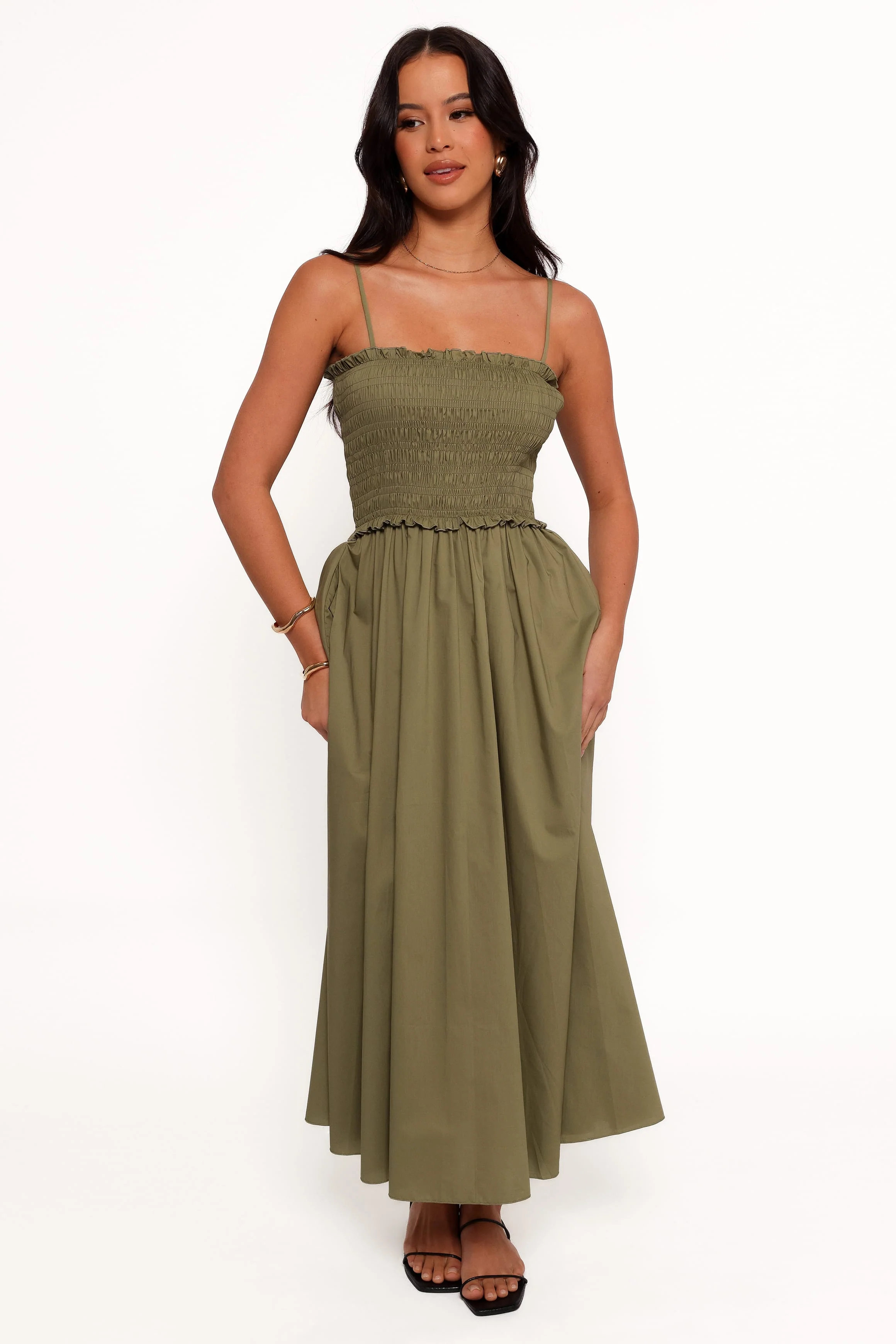 Nigella Maxi Dress - Olive Green - Image 5