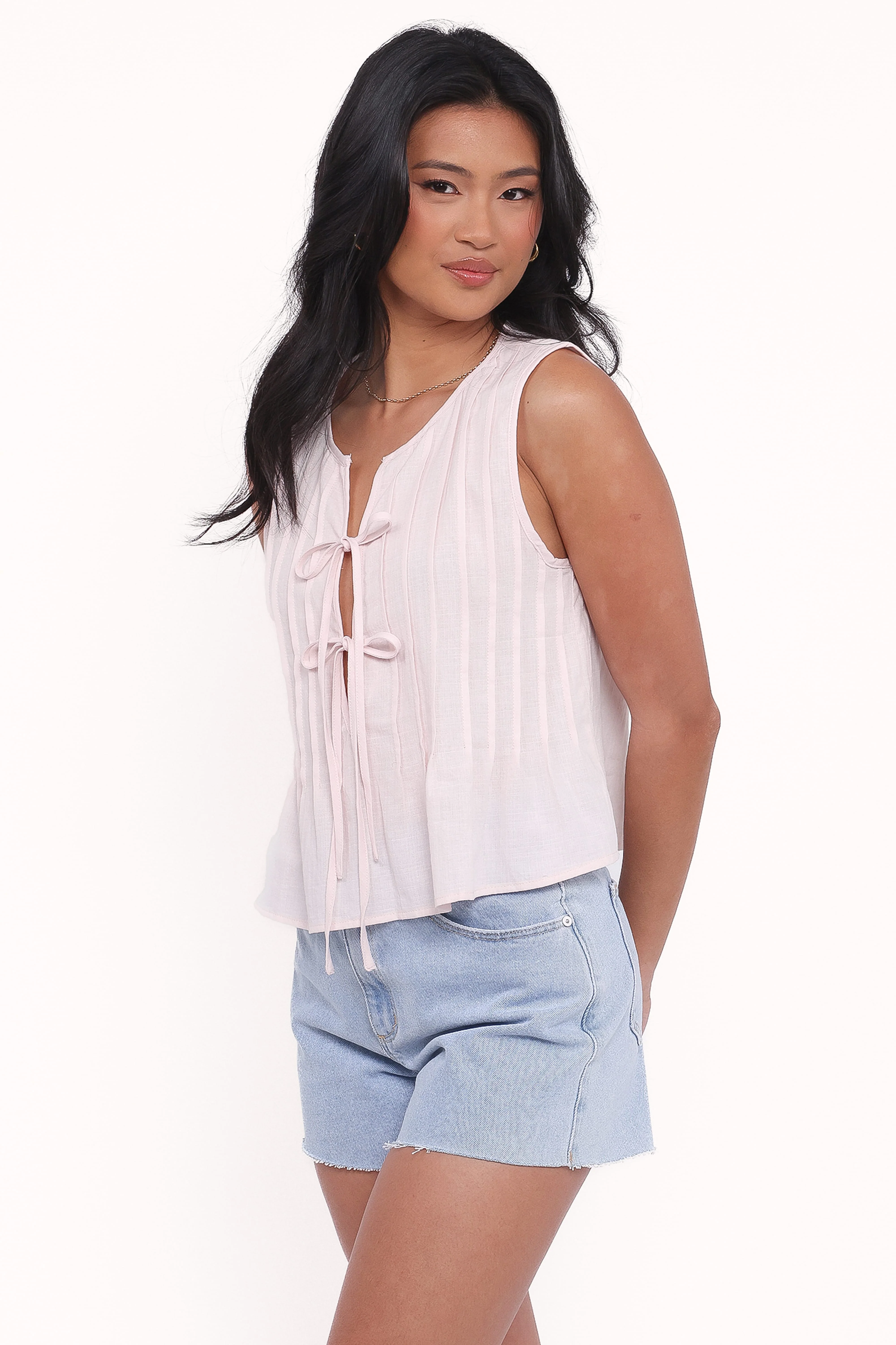 Nika Pleated Top - Pale Pink - Image 3