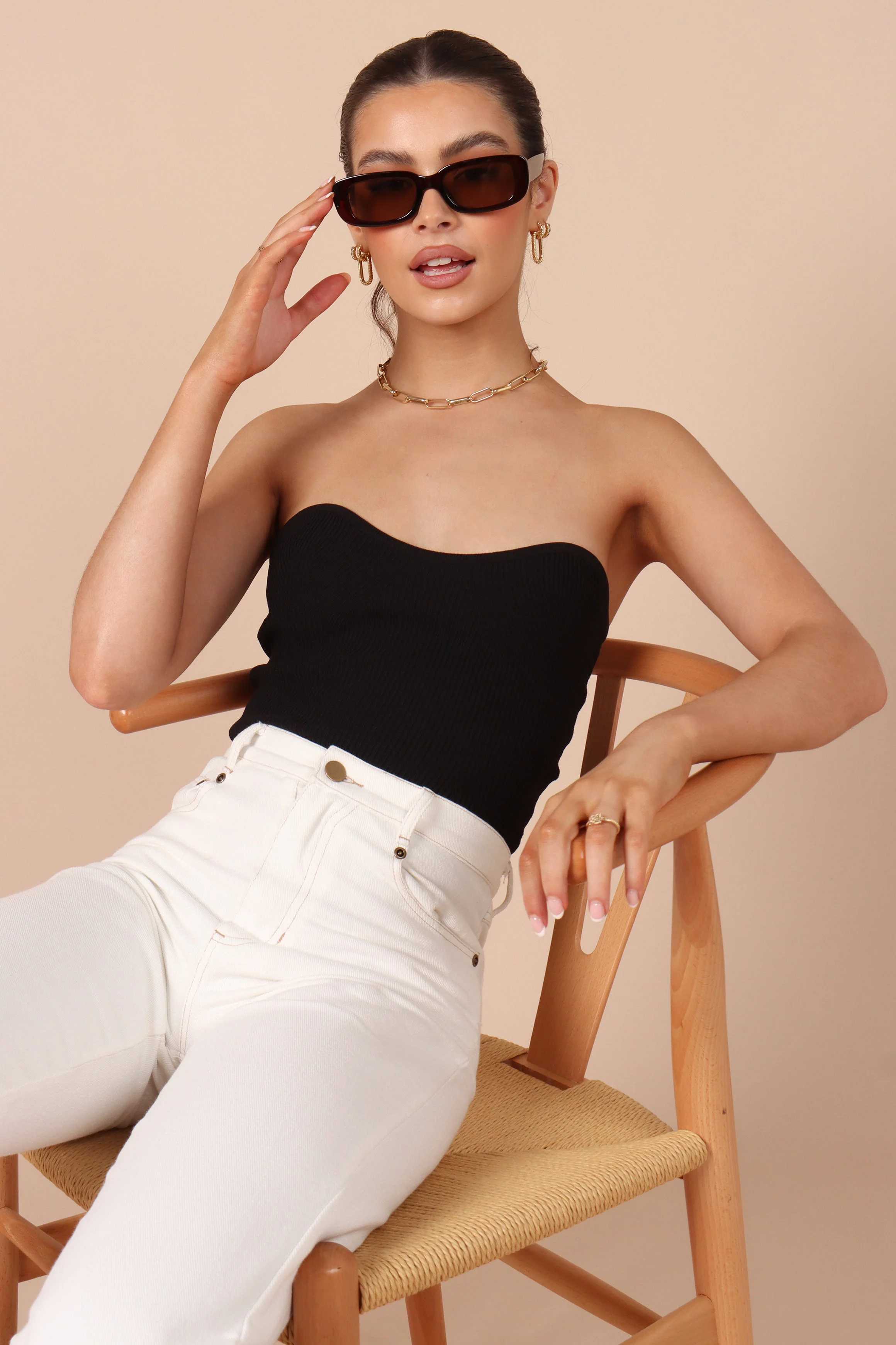 Nina Strapless Top - Black - Image 3