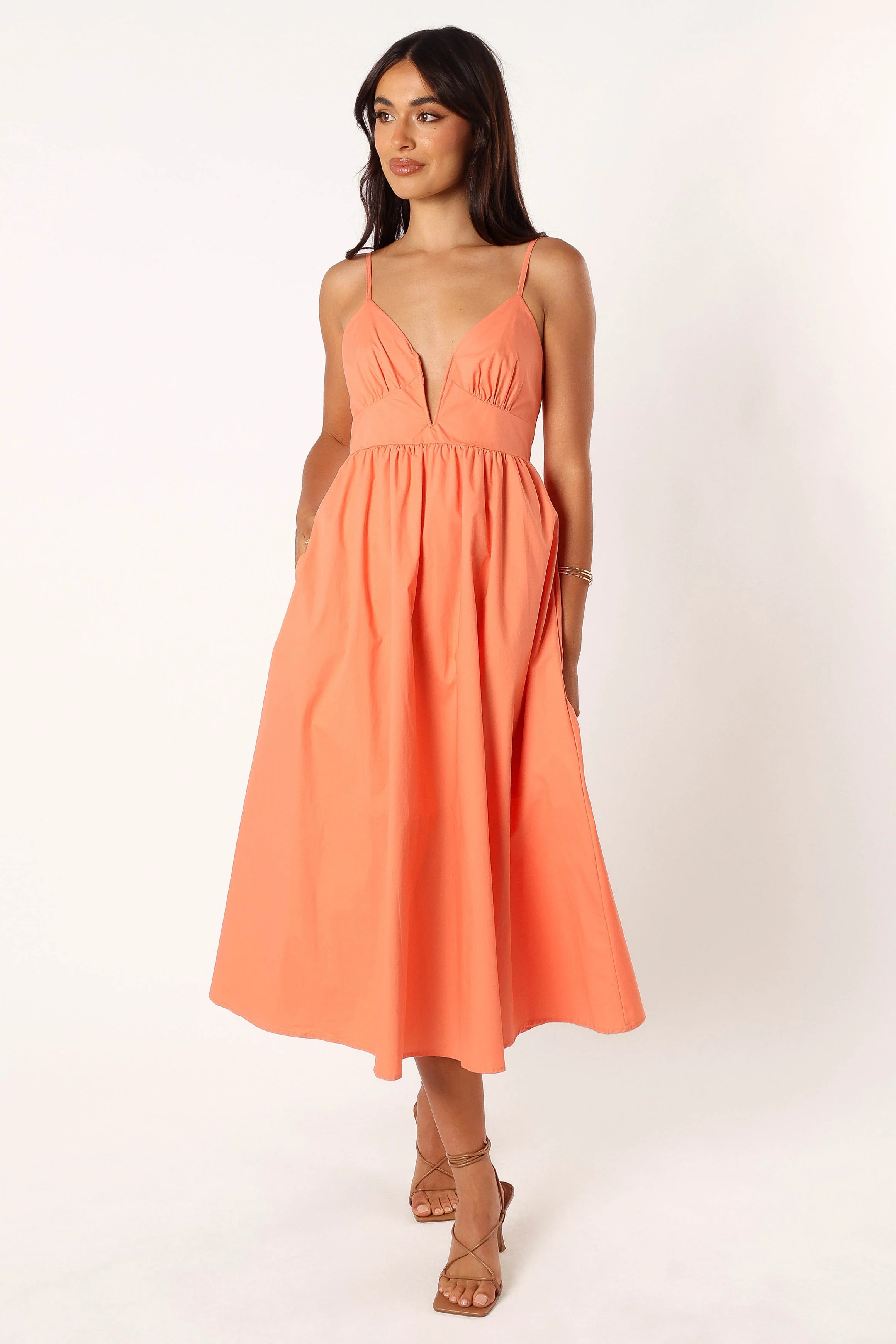 Noira Midi Dress - Apricot - Image 6