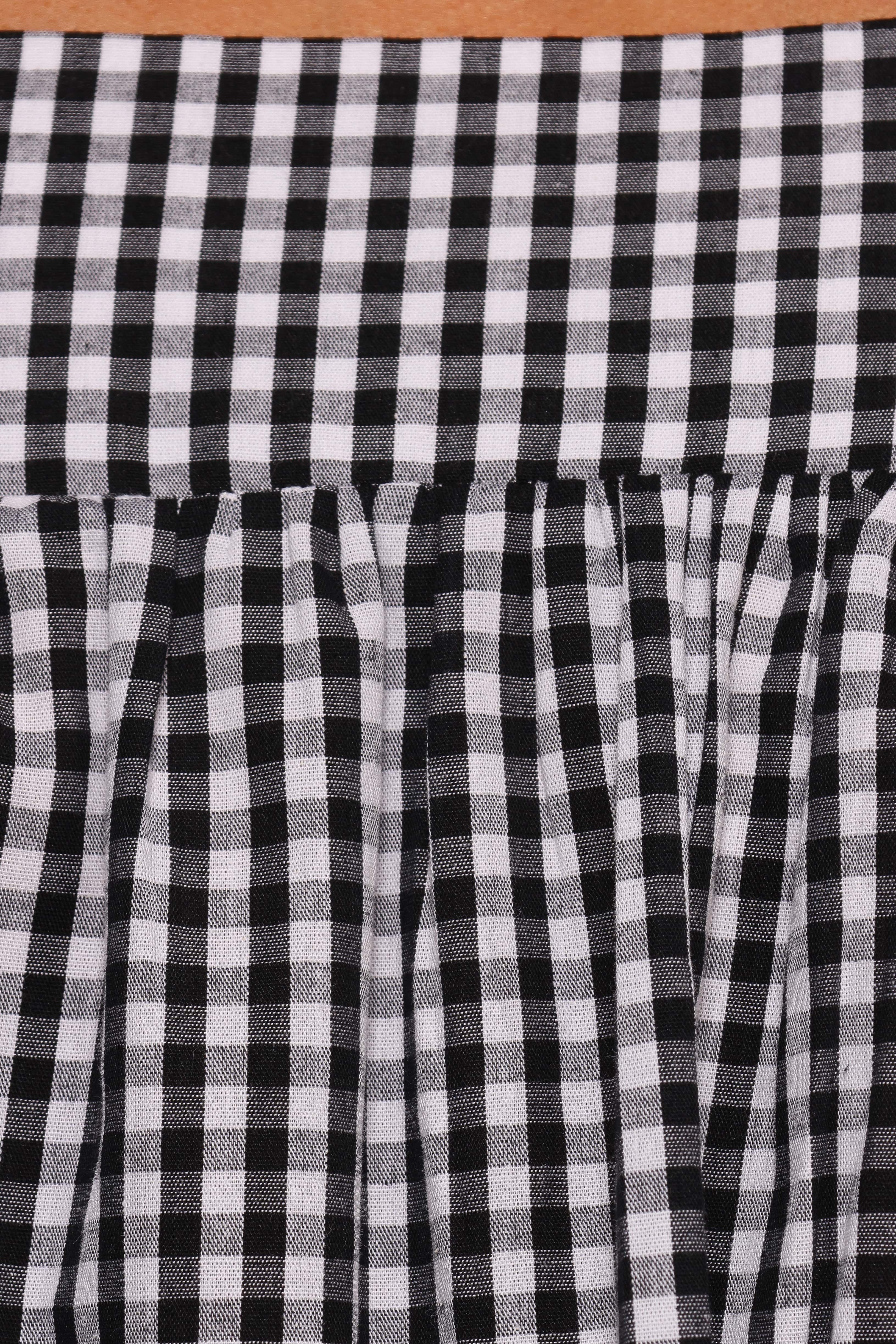 Nola Mini Dress - Black Gingham - Image 8