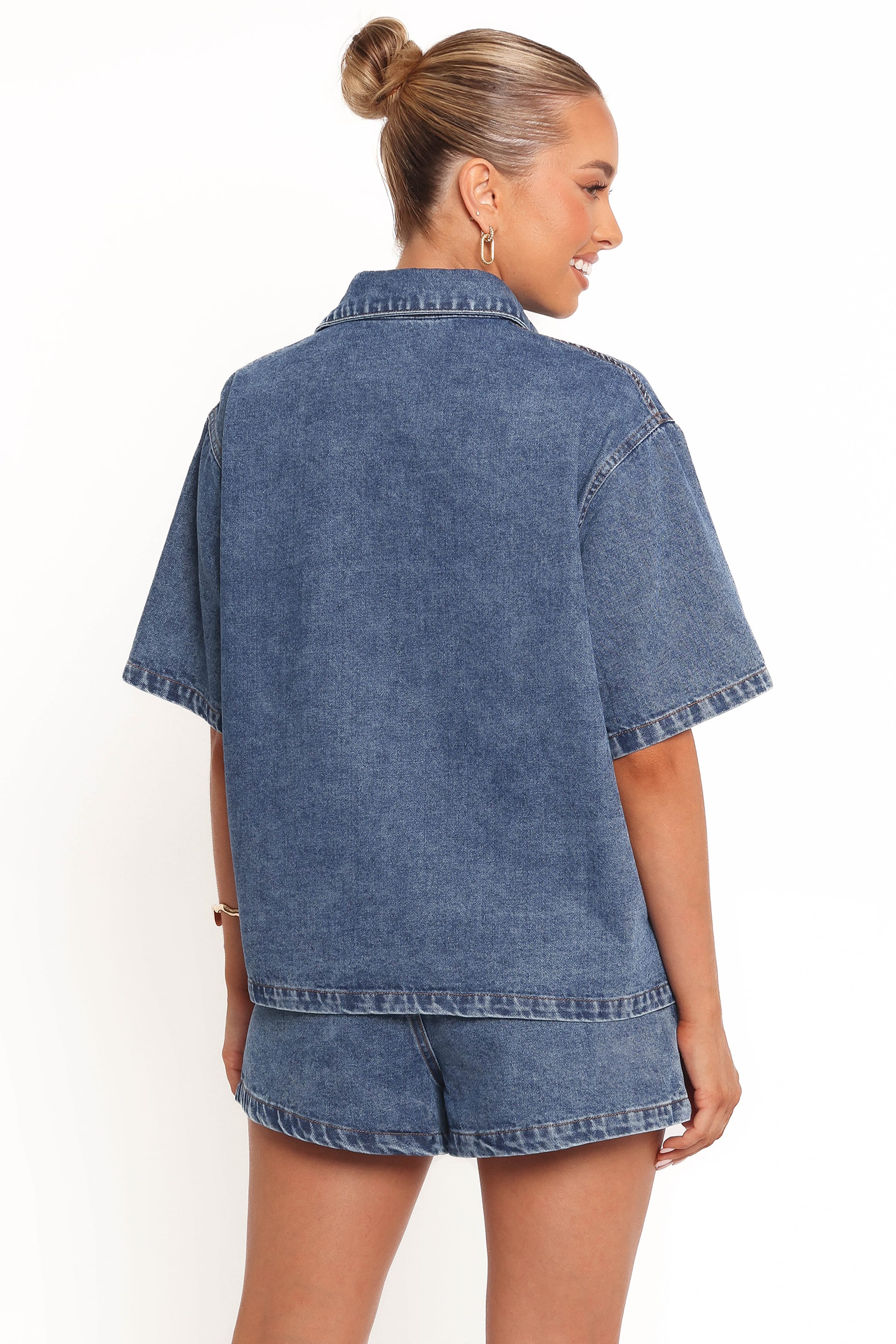 Noor Denim Short Set - Dark Blue - Image 4