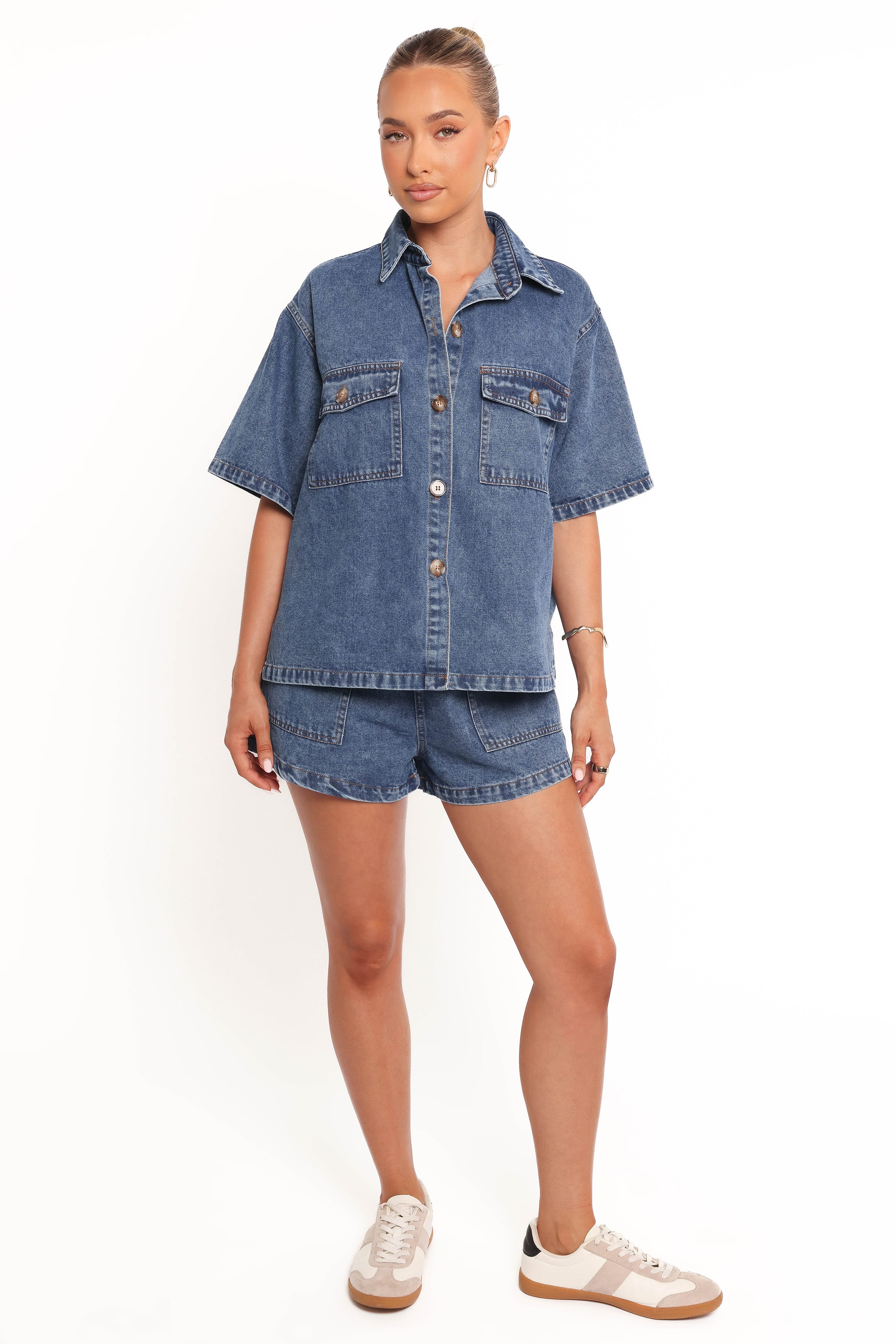 Noor Denim Short Set - Dark Blue - Image 6