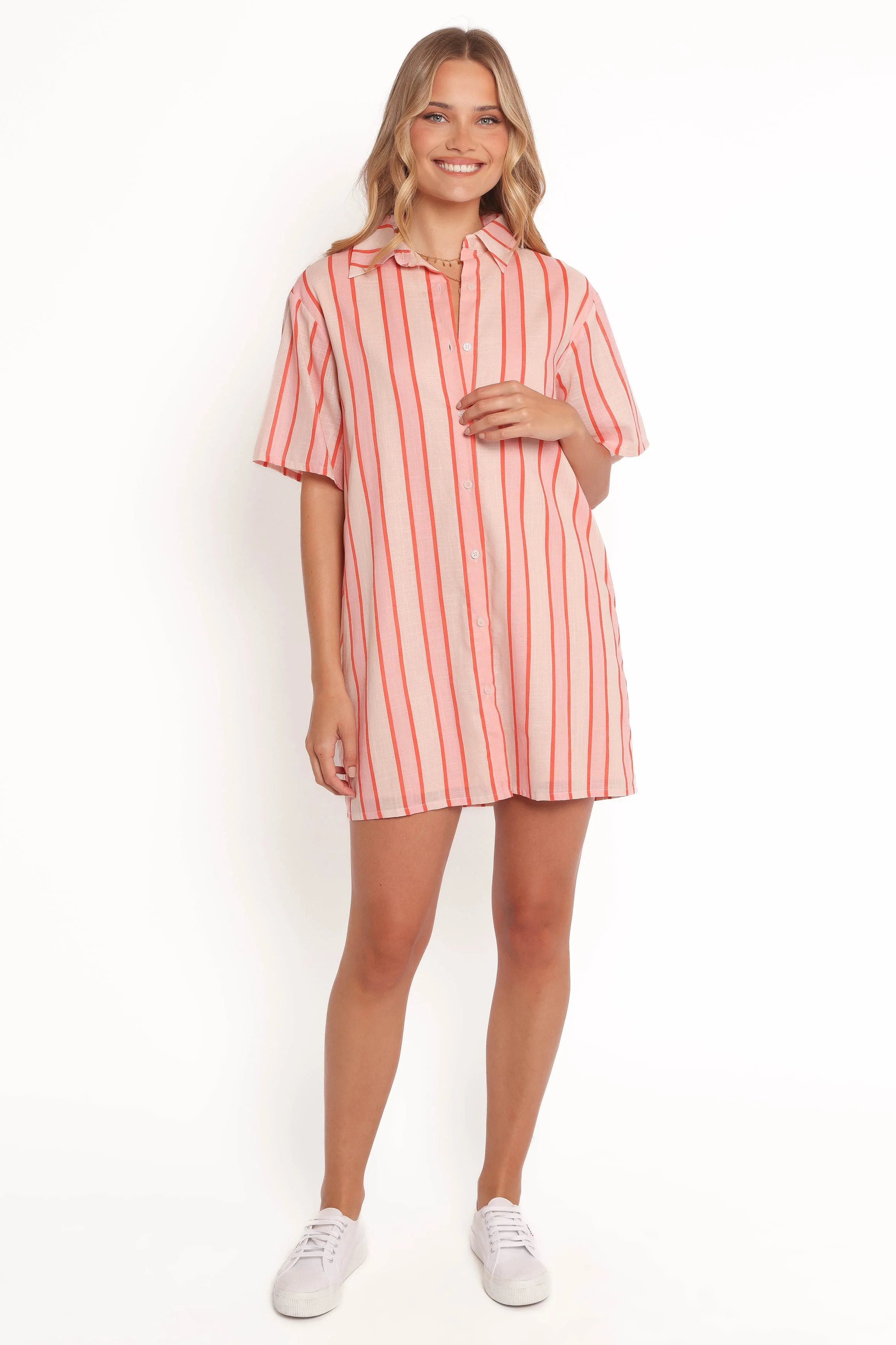 Norah Mini Dress - Pink Stripe - Image 4