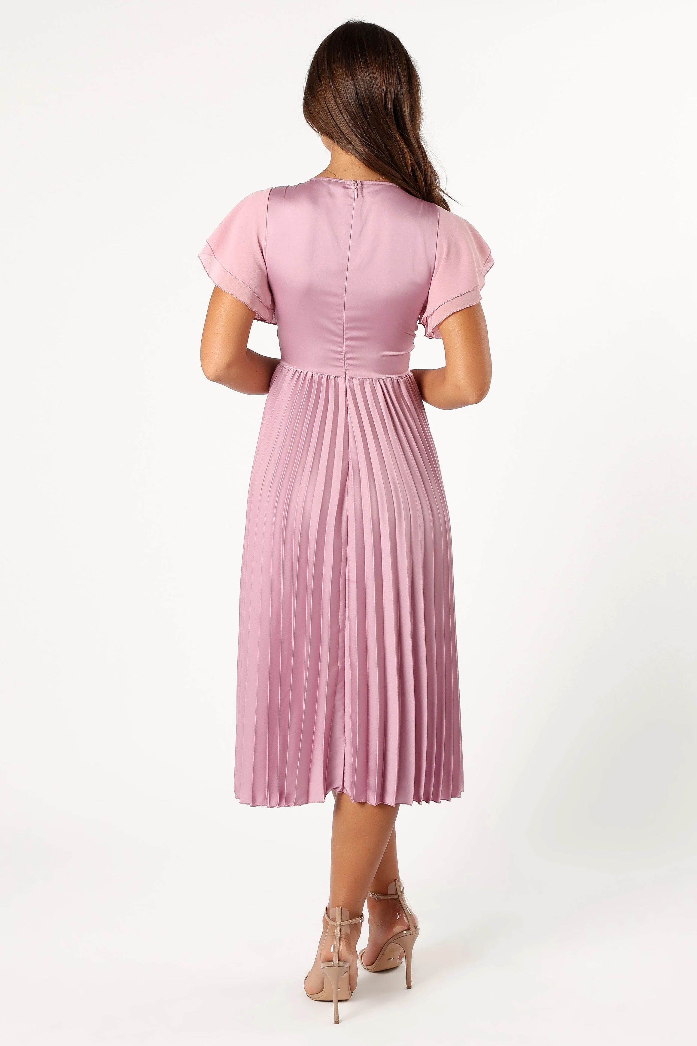 Nova Flutter Sleeve Midi Dress - Dusty Rose - Image 6
