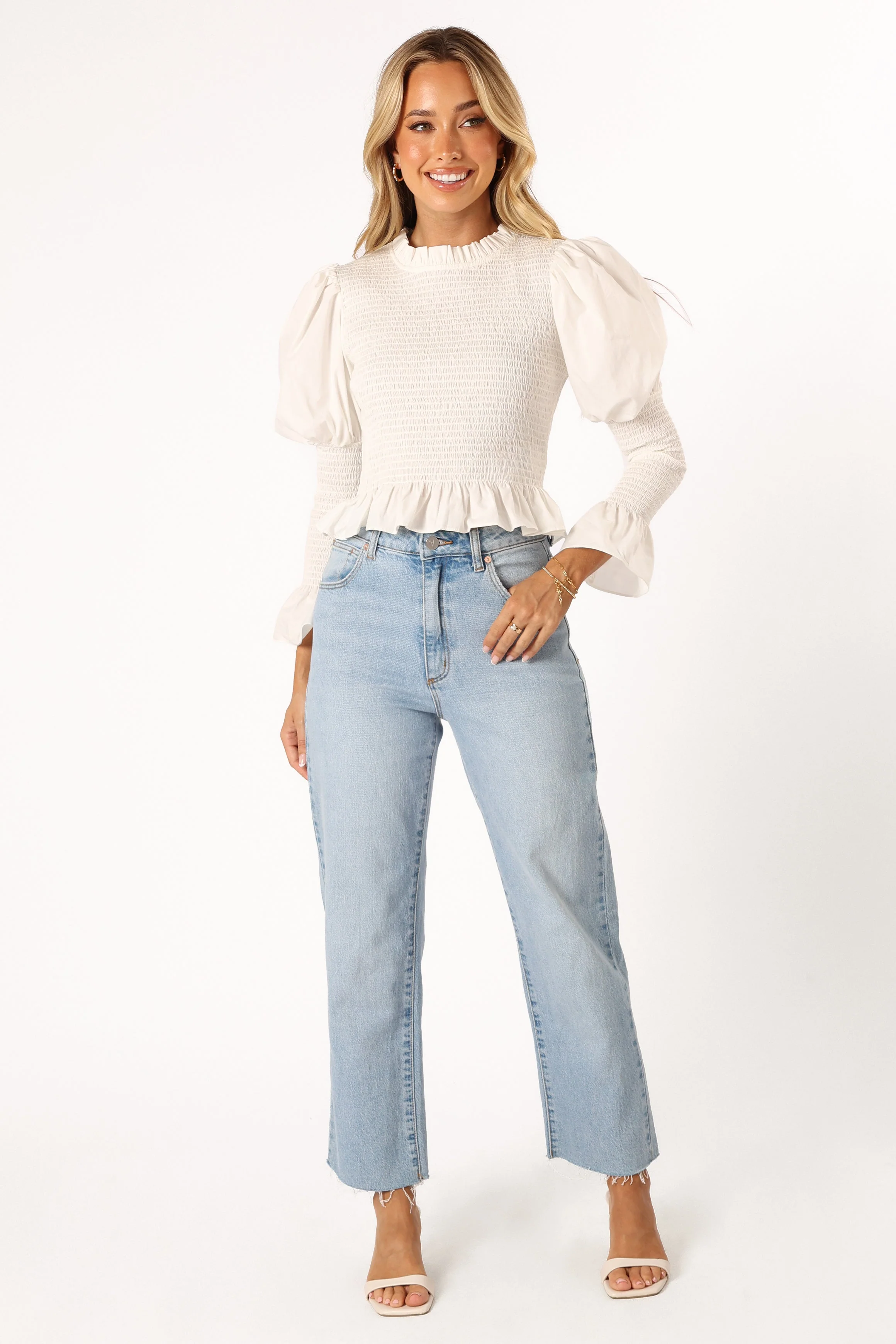 Novah Long Sleeve Top - White - Image 5