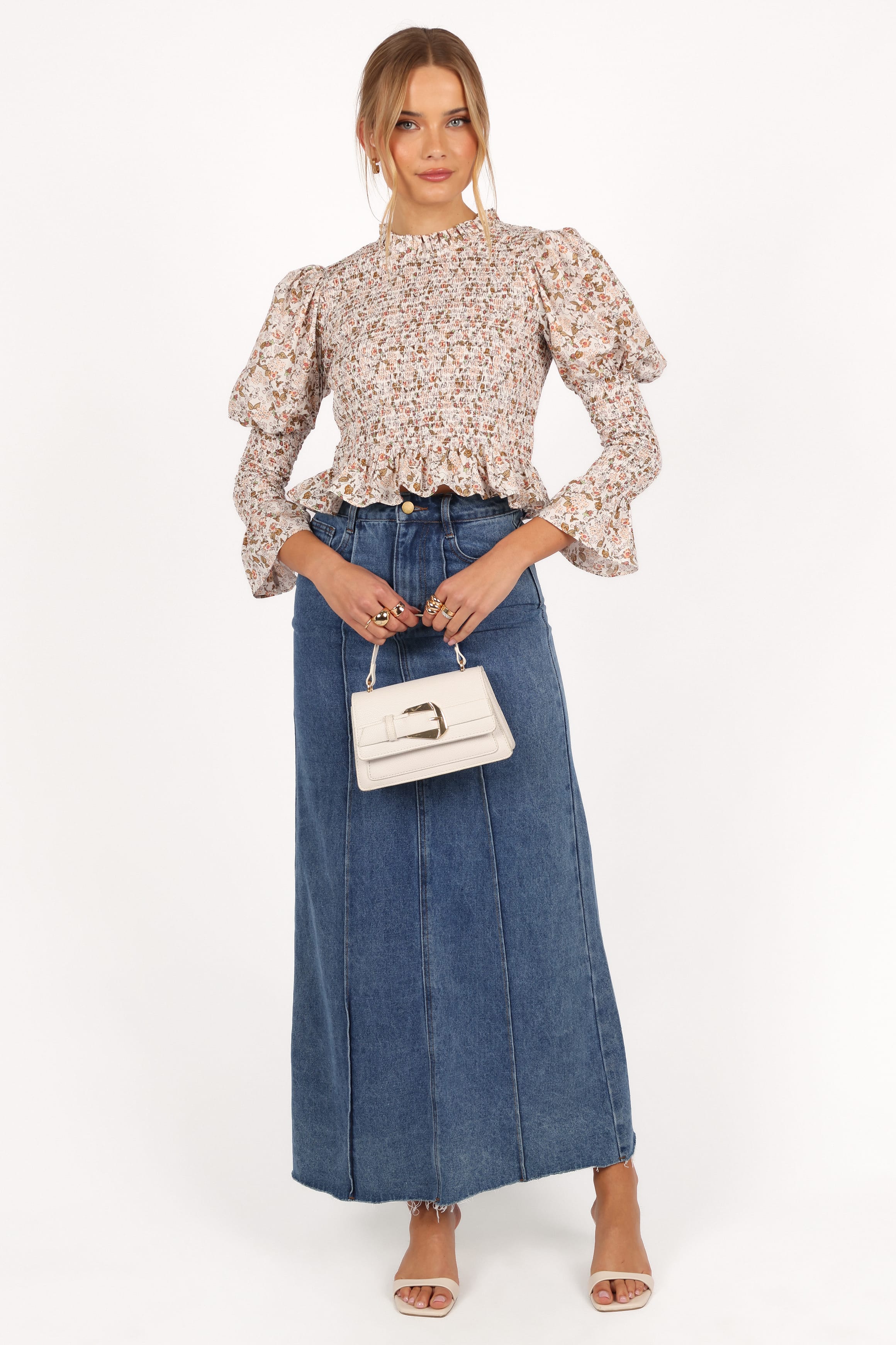 Novah Long Sleeve Top - White Floral - Image 4