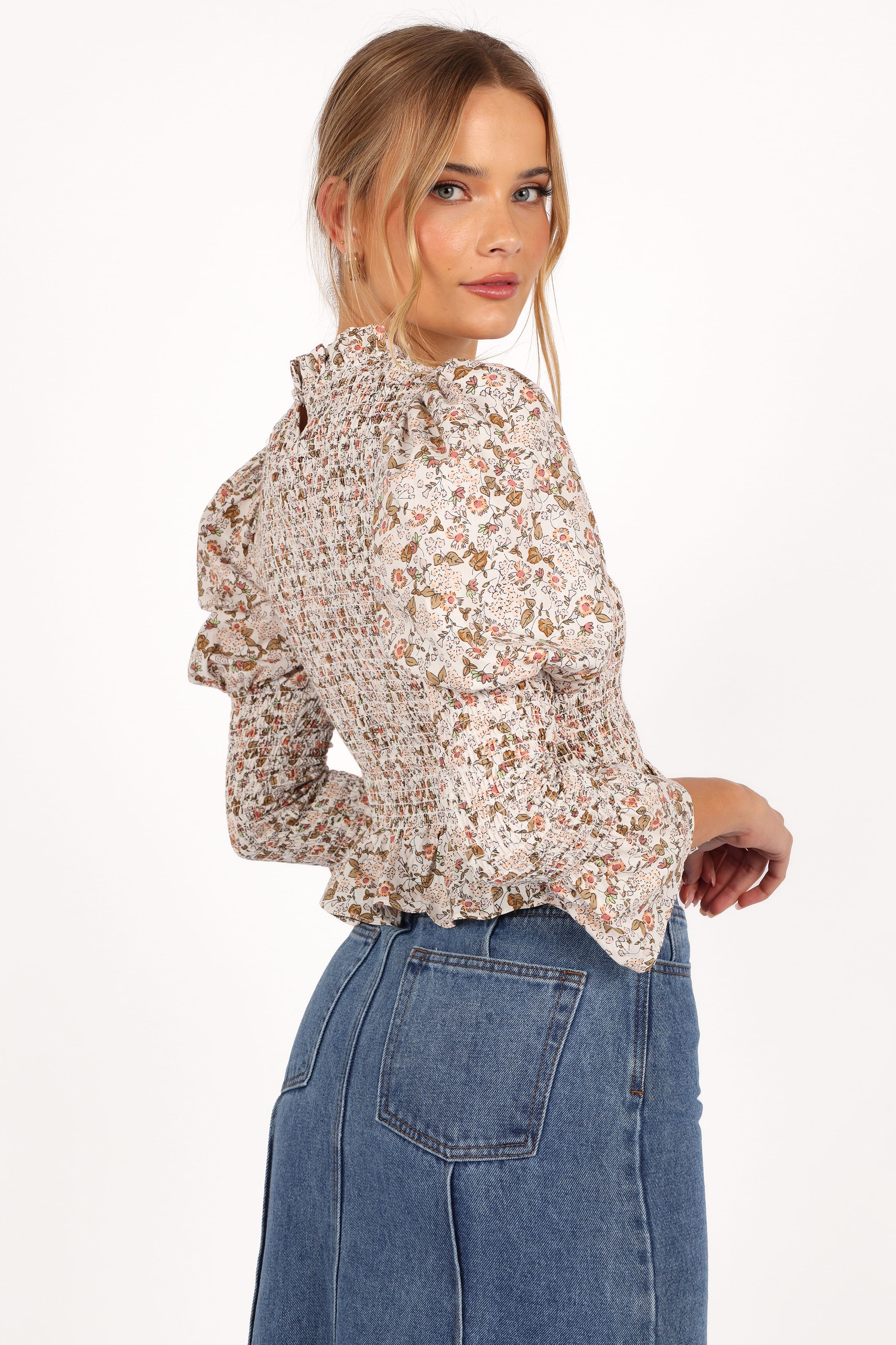 Novah Long Sleeve Top - White Floral - Image 6