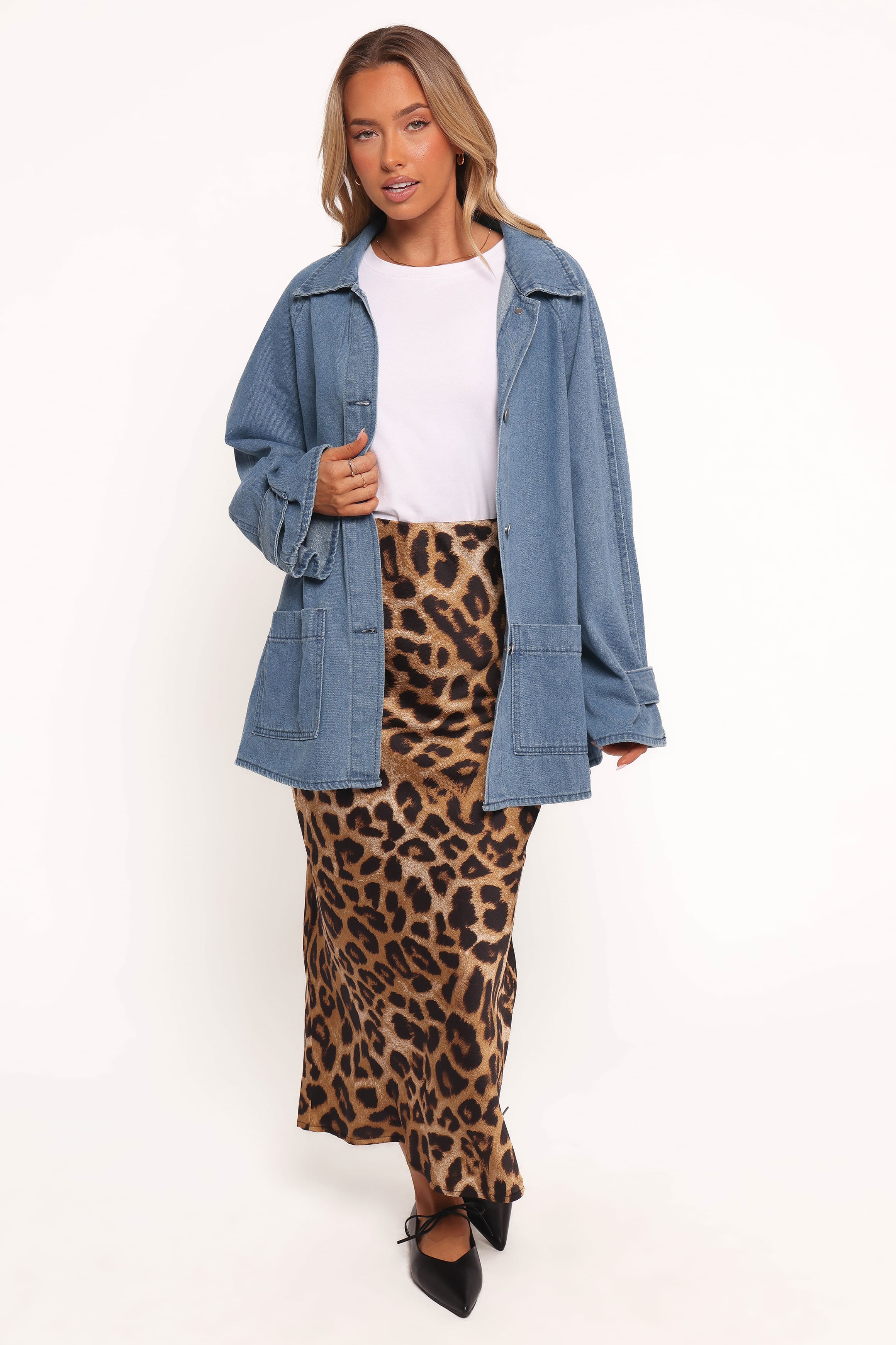 Novan Oversized Shacket - Denim - Image 5