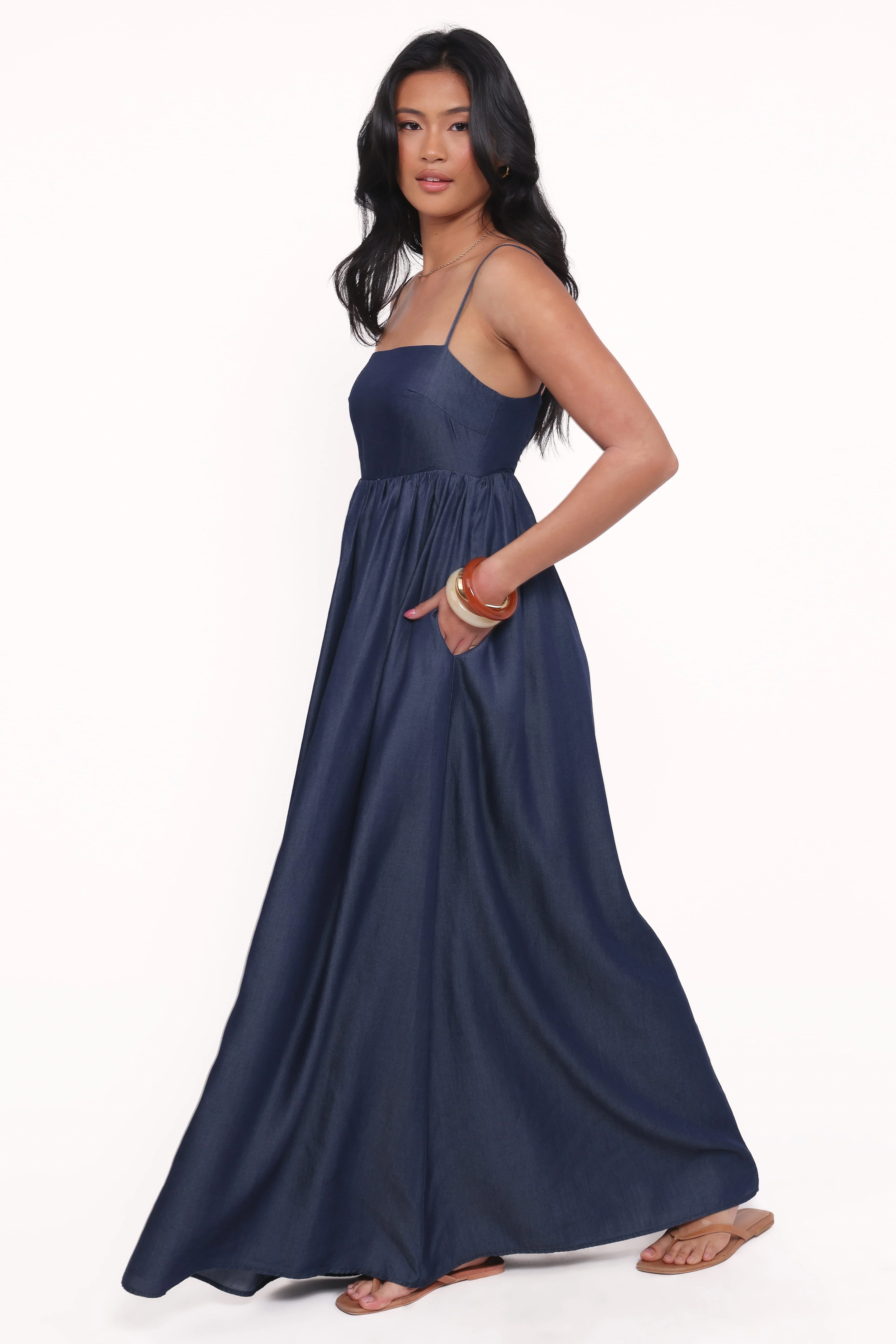 Odessa Maxi Dress - Dark Chambray - Image 4