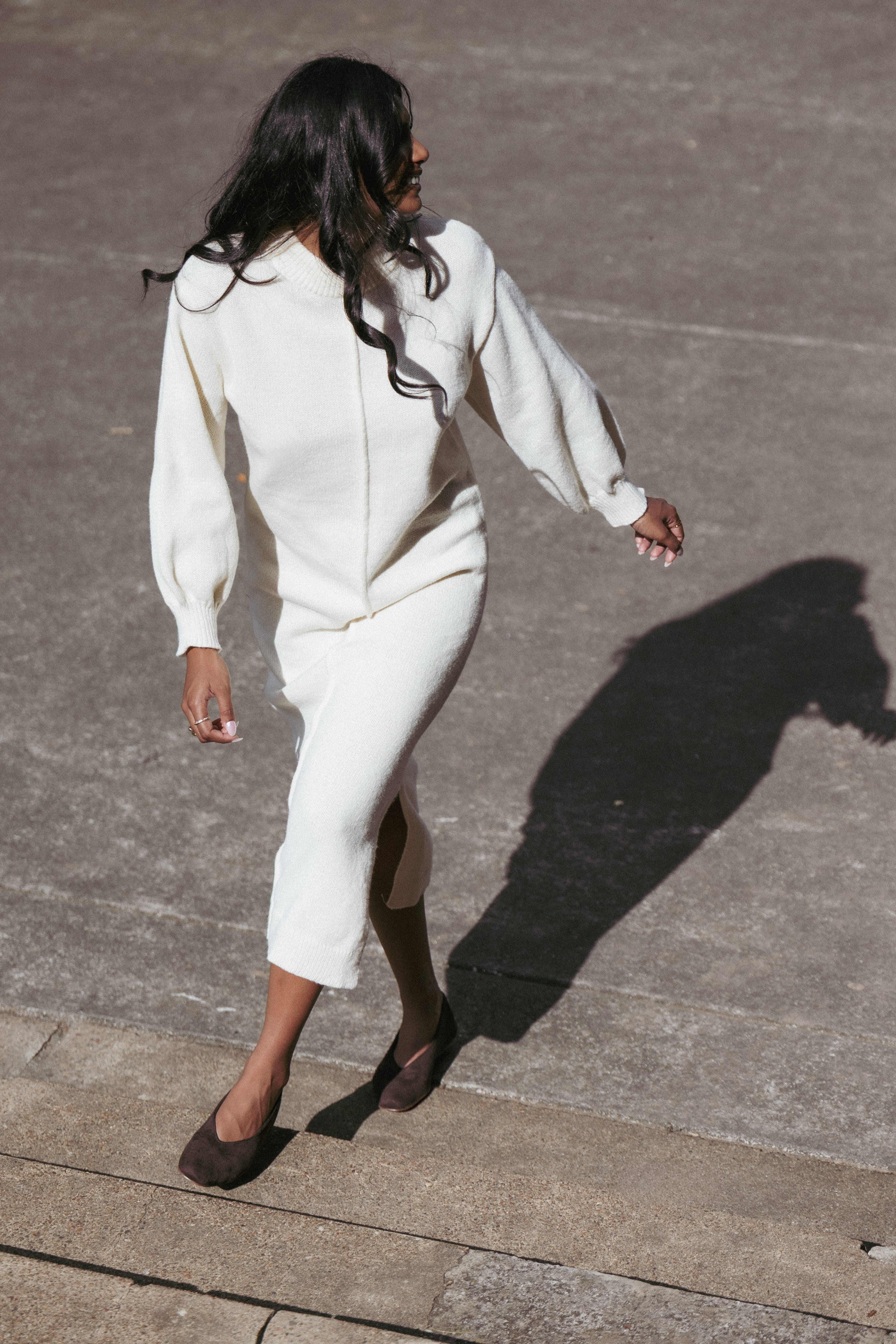 Odile Knit Midi Dress - Cream - Image 3