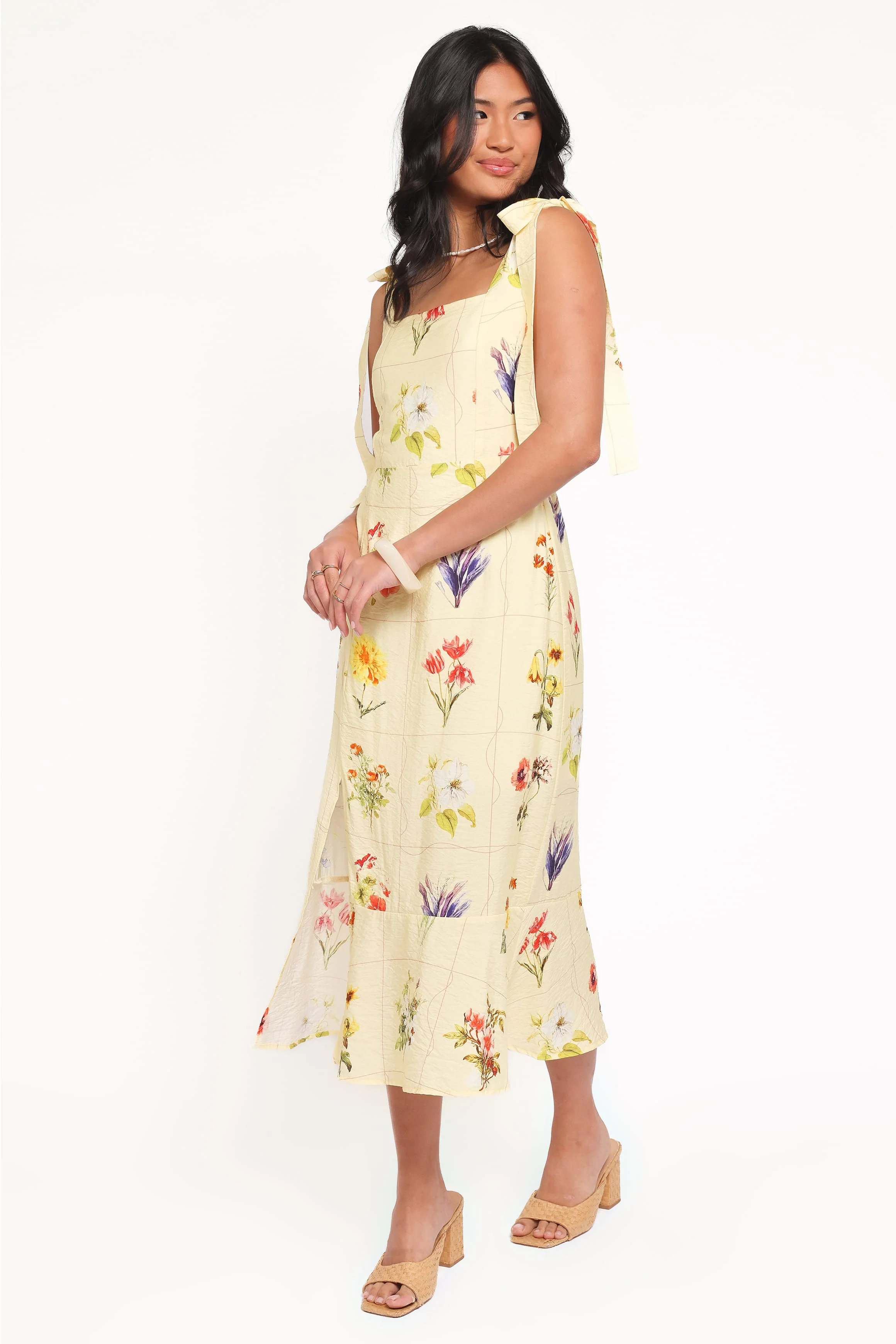 Oksana Midi Dress - Yellow Floral - Image 3
