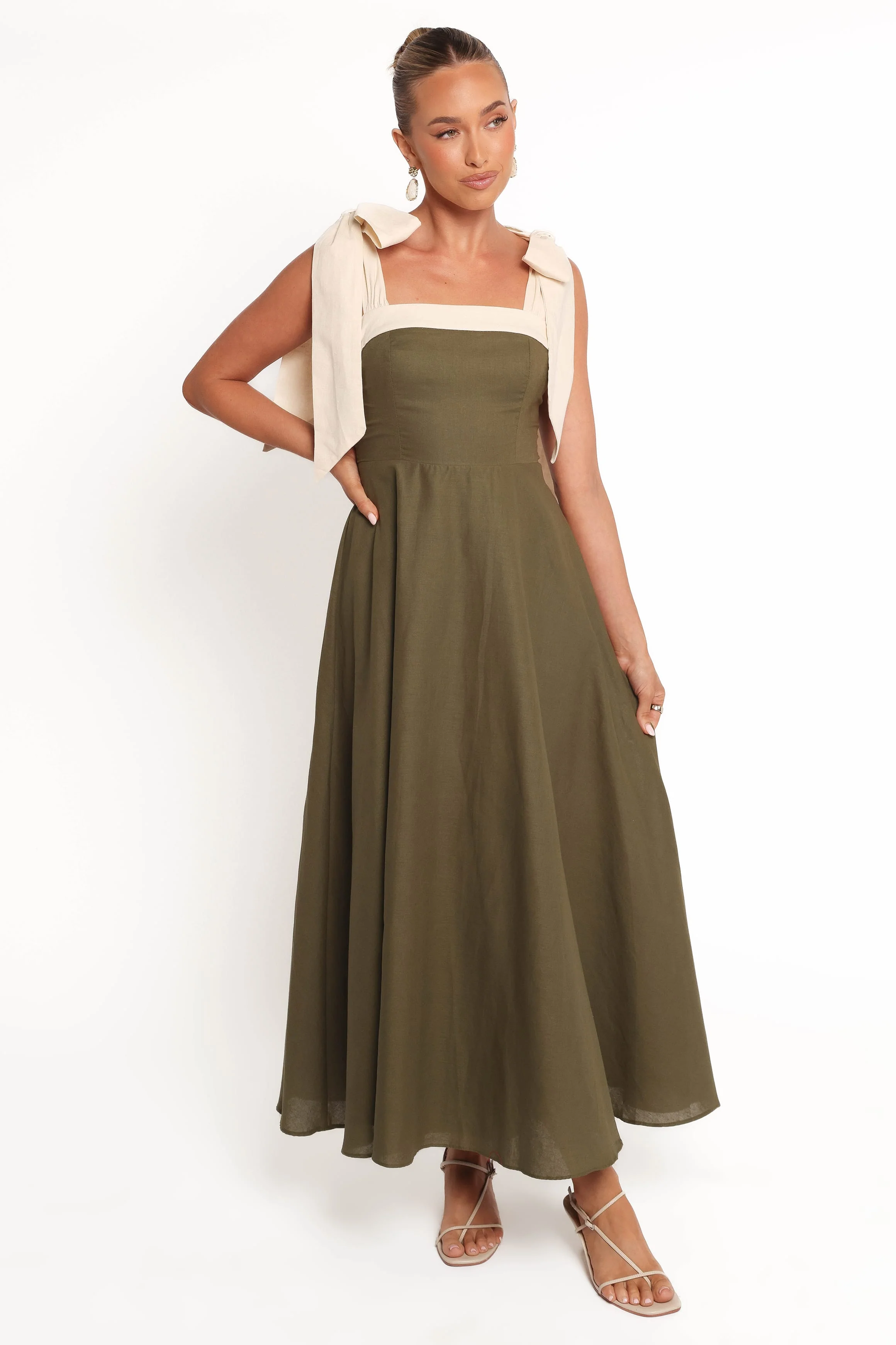 Olinda Midi Dress - Olive - Image 6