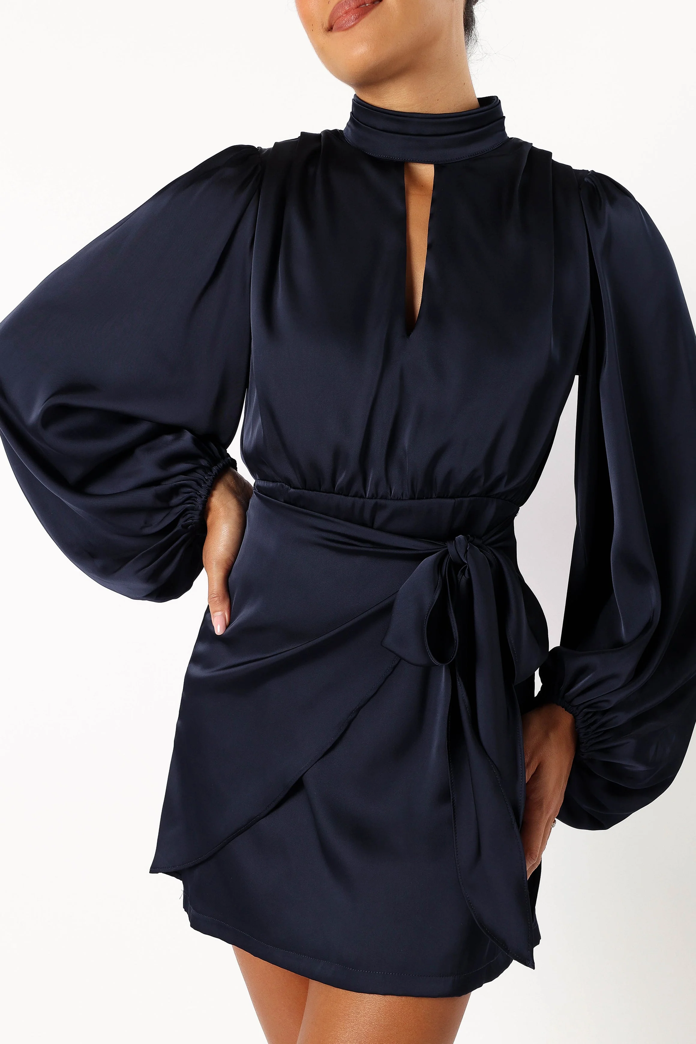 Opaline Long Sleeve Mini Dress - Navy - Image 2