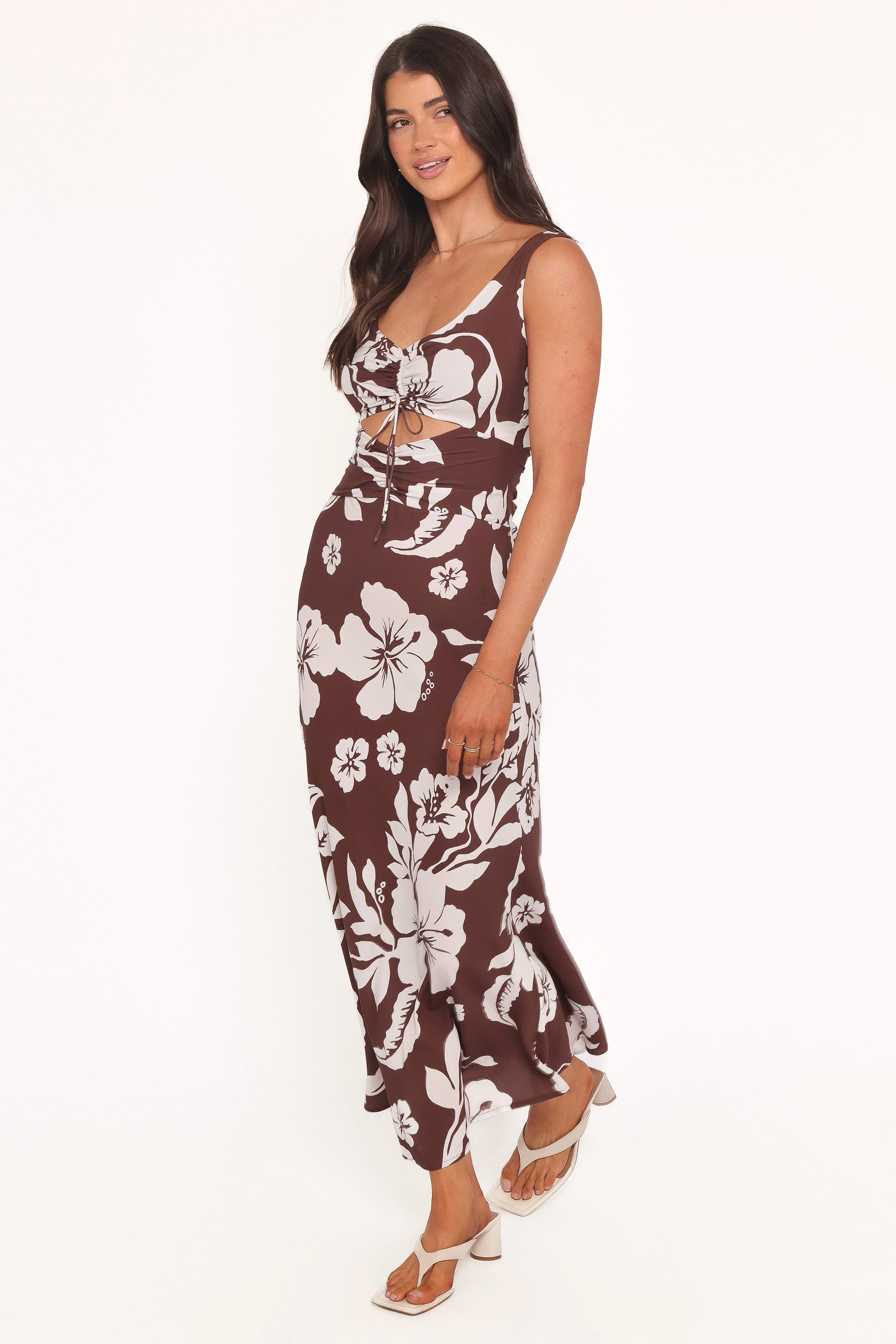 Orin Maxi Dress - Brown Hibiscus - Image 3