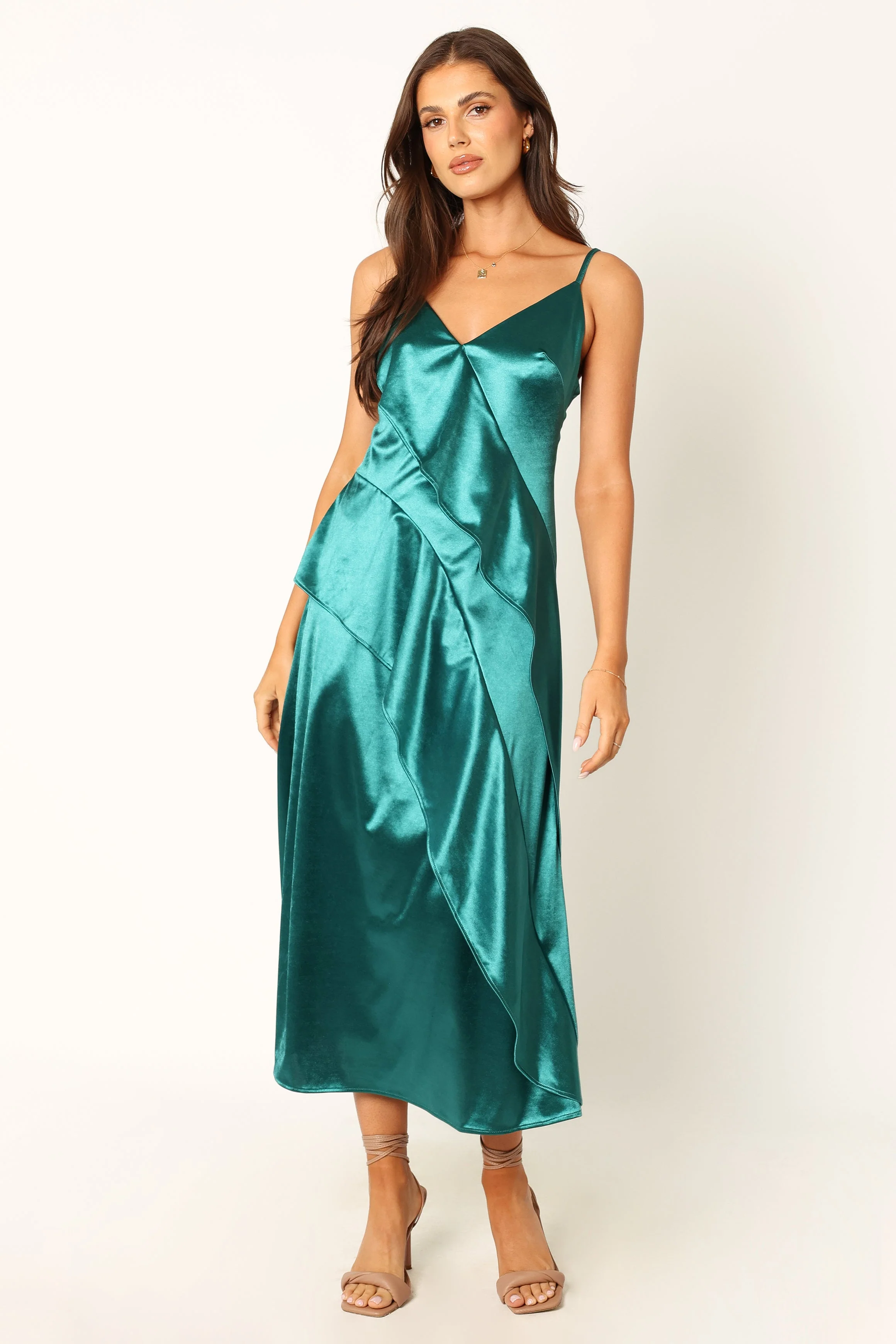 Othello Slip Midi Dress - Emerald - Image 6