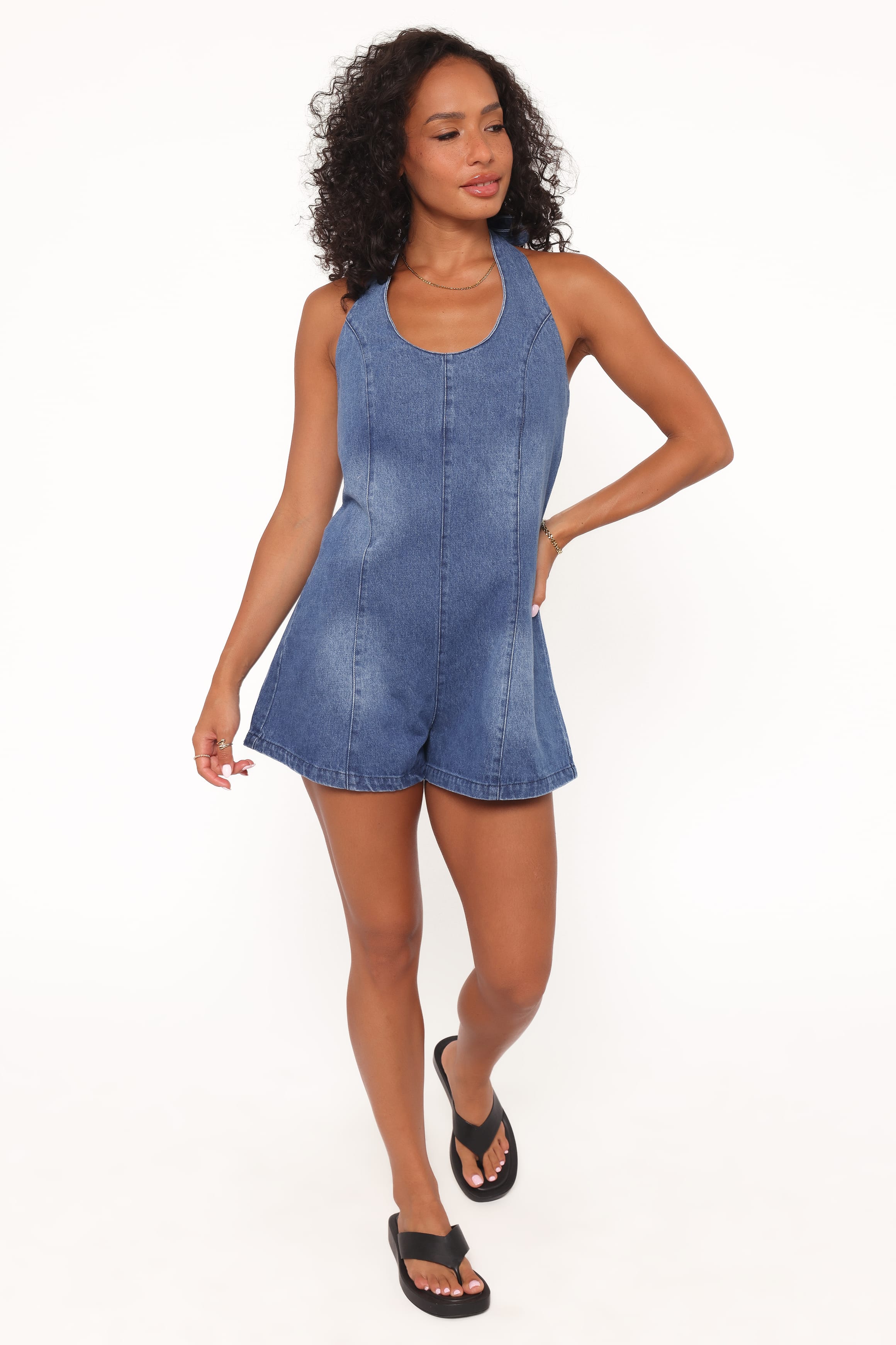 Paityn Denim Playsuit - Dark Wash - Image 5
