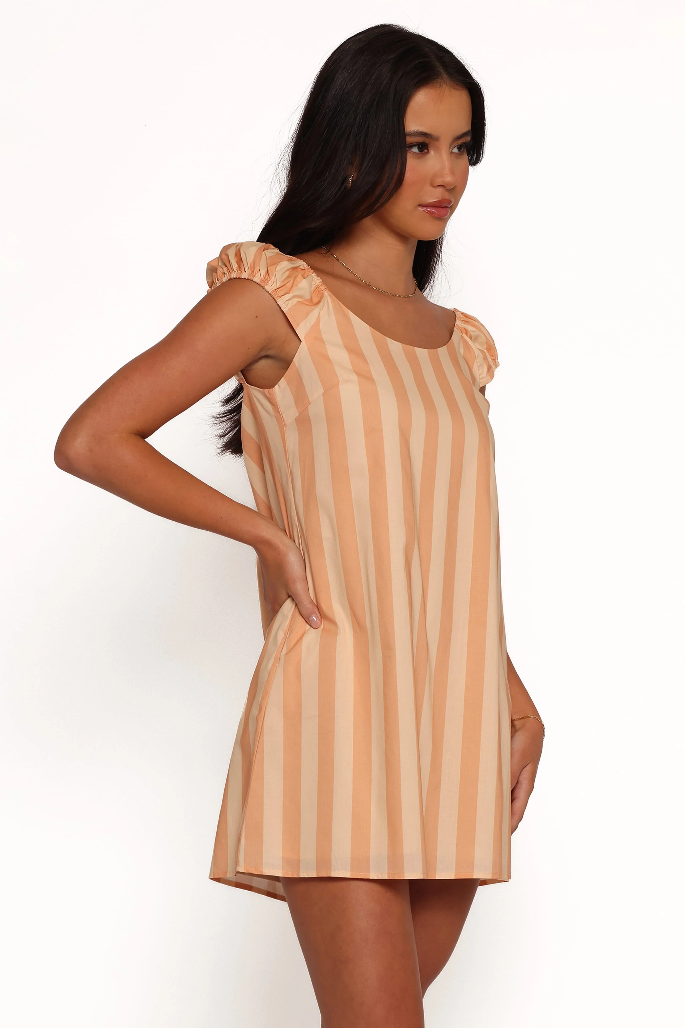 Pammy Mini Dress - Terracotta Stripe - Image 7