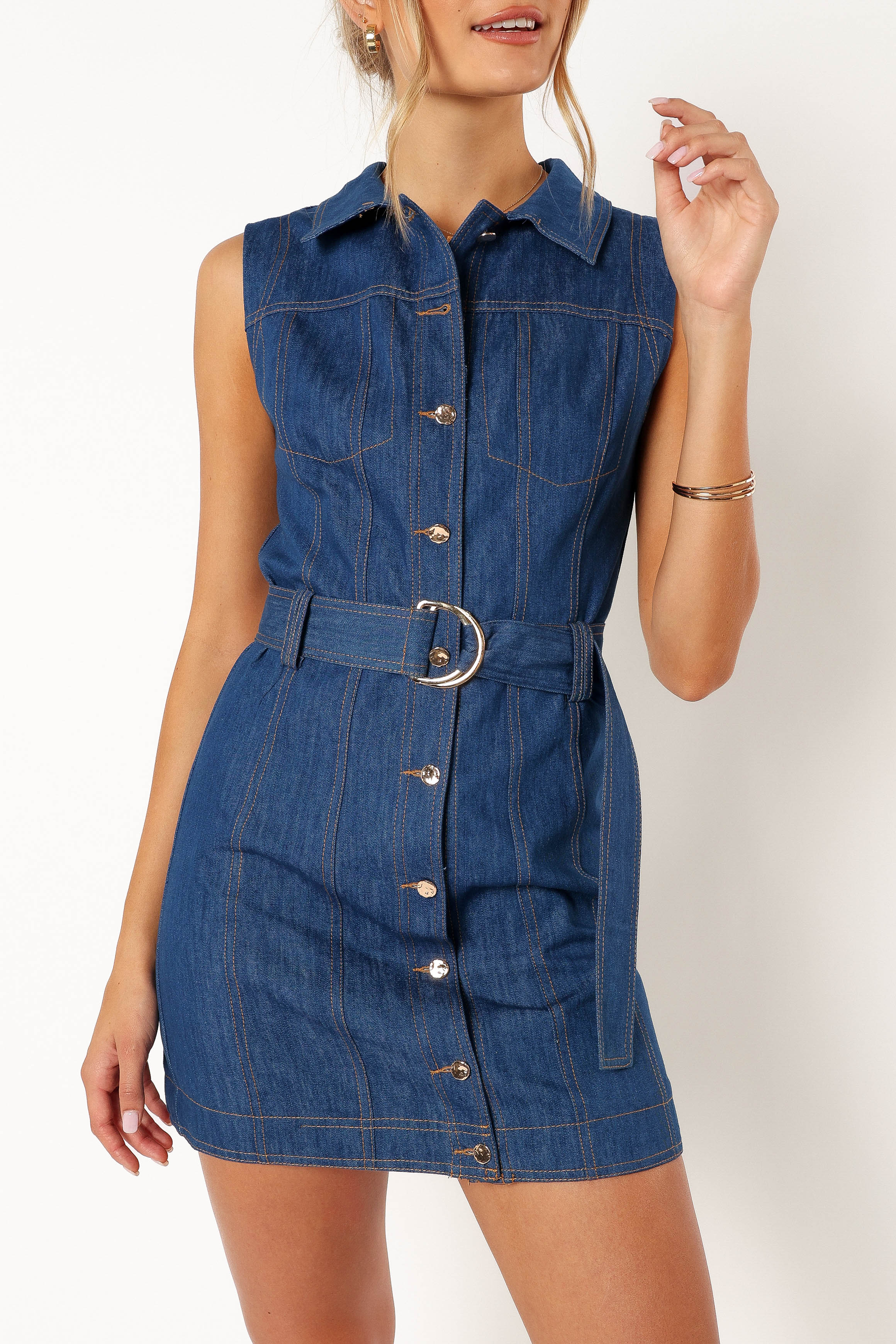 Parker Mini Dress - Denim - Image 8