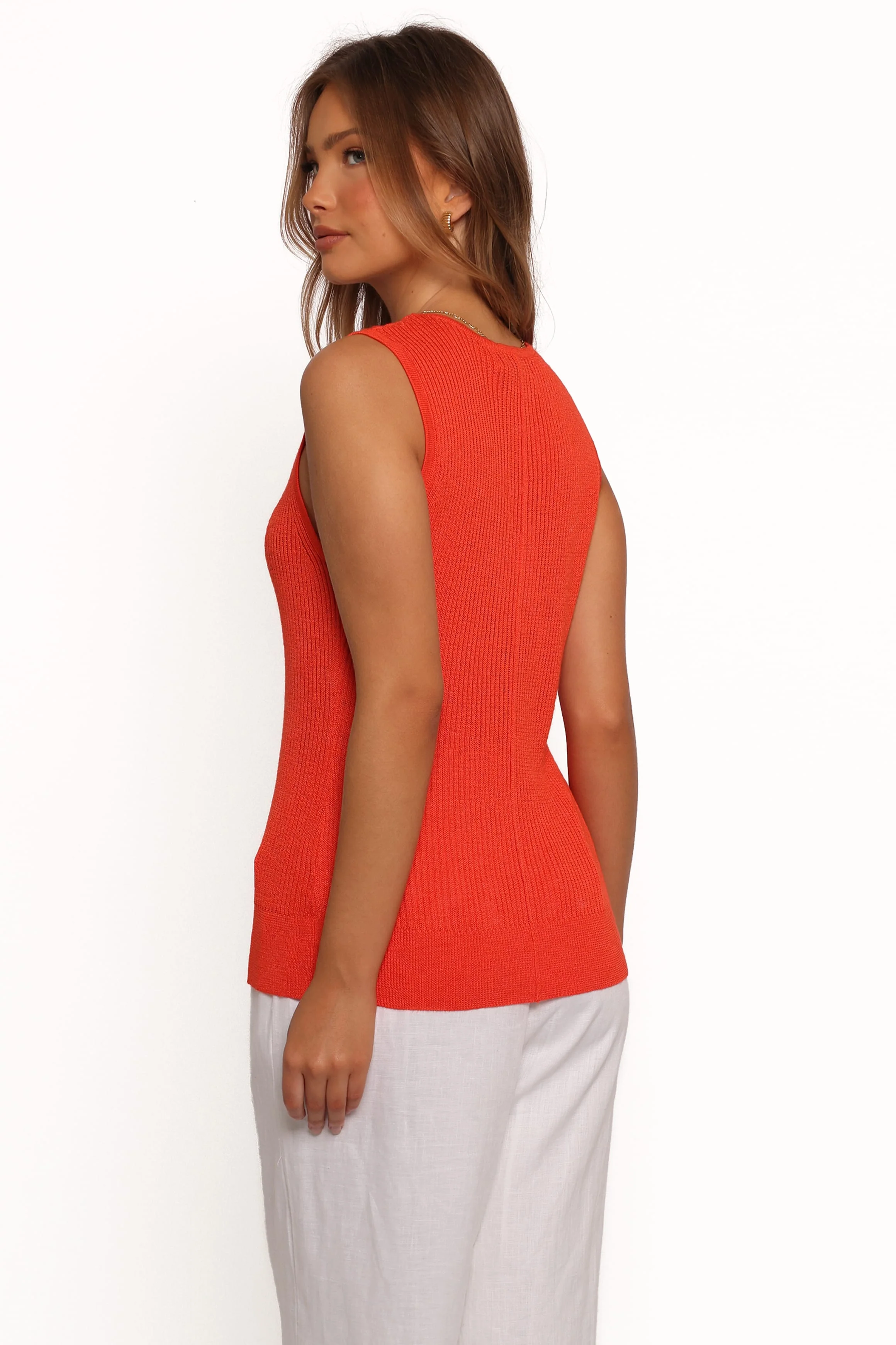 Parma Knit Vest Top - Blood Orange - Image 6
