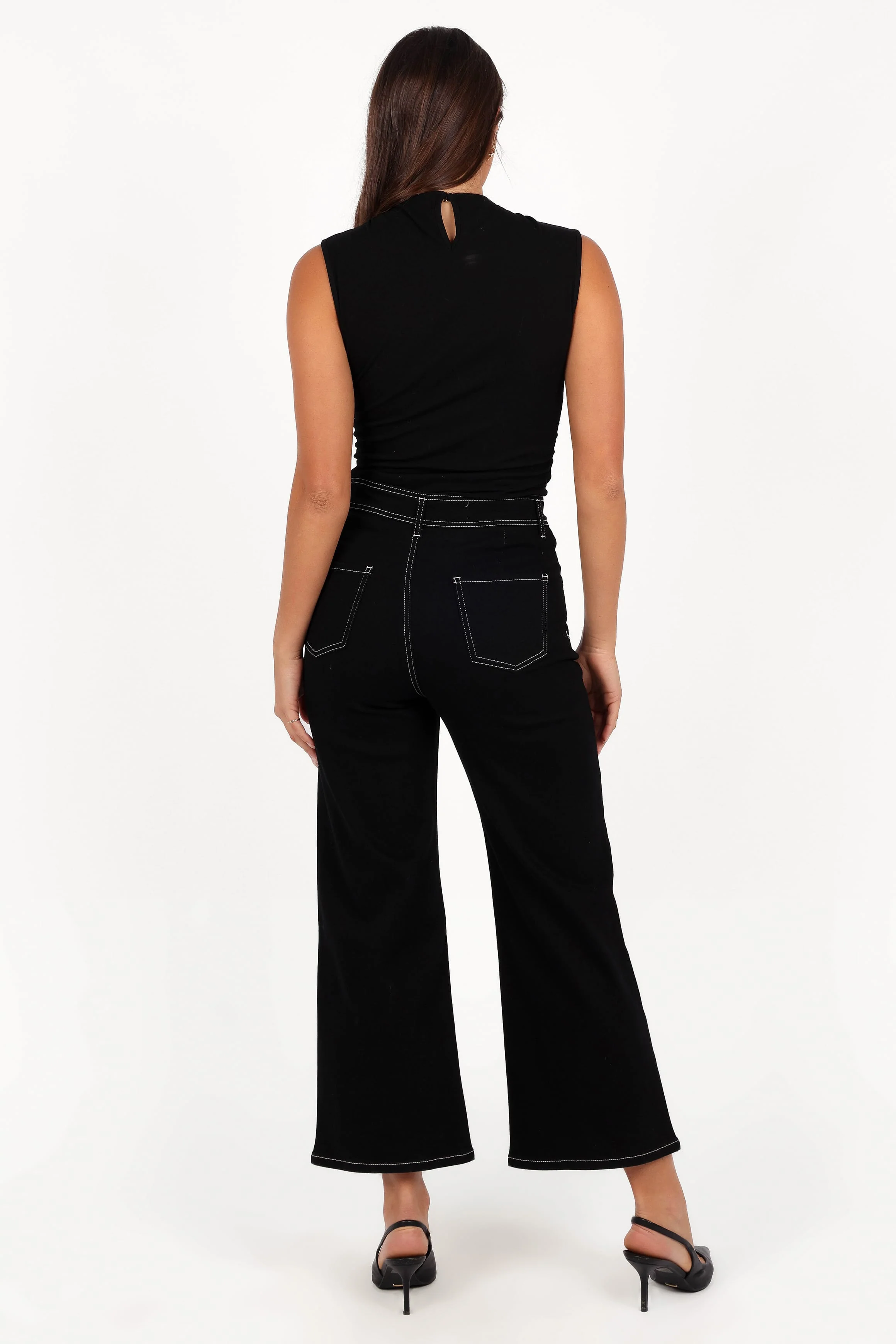 Parson Wide Leg Pant - Black - Image 3