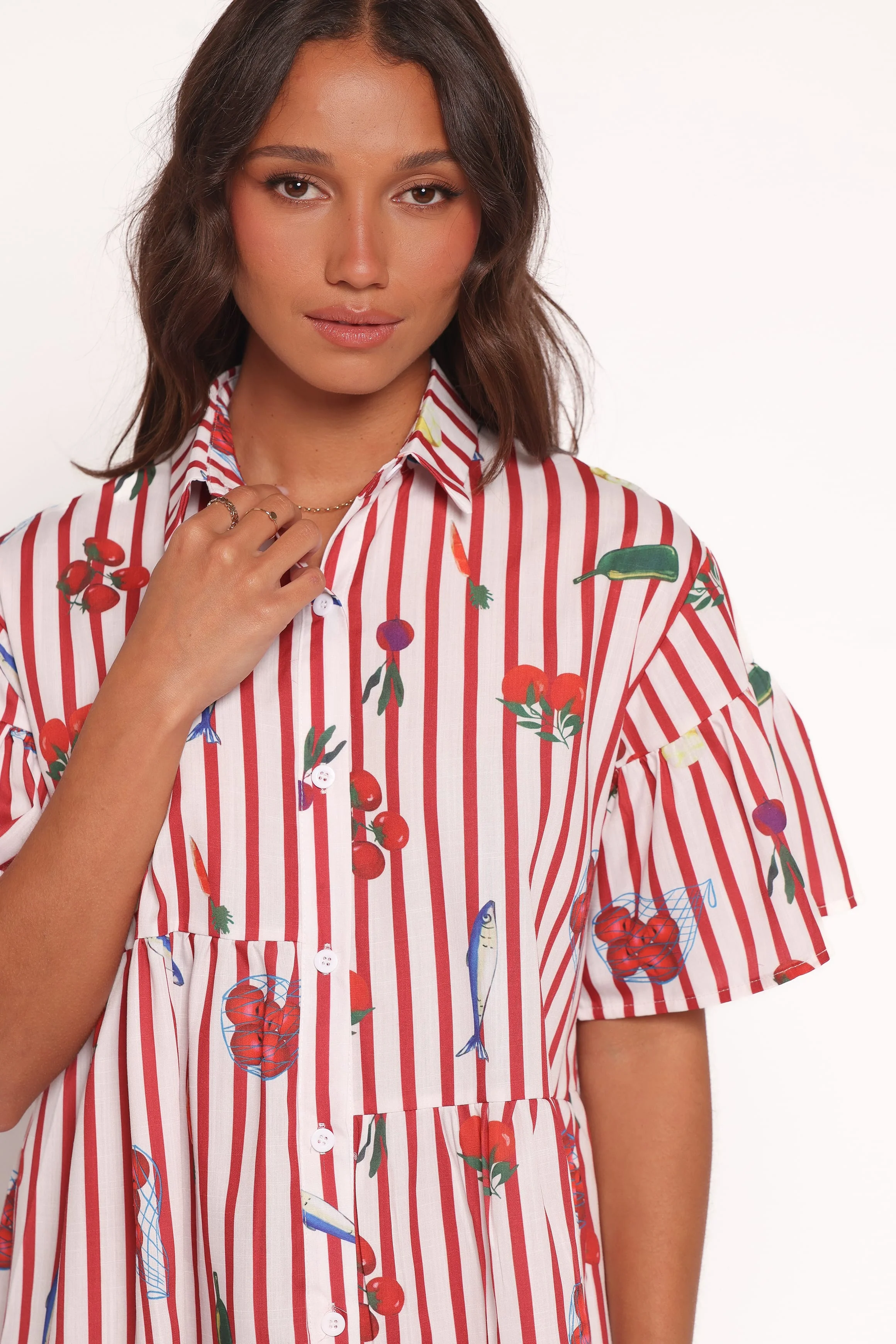 Peachy Mini Dress - Red Picnic Stripe - Image 3