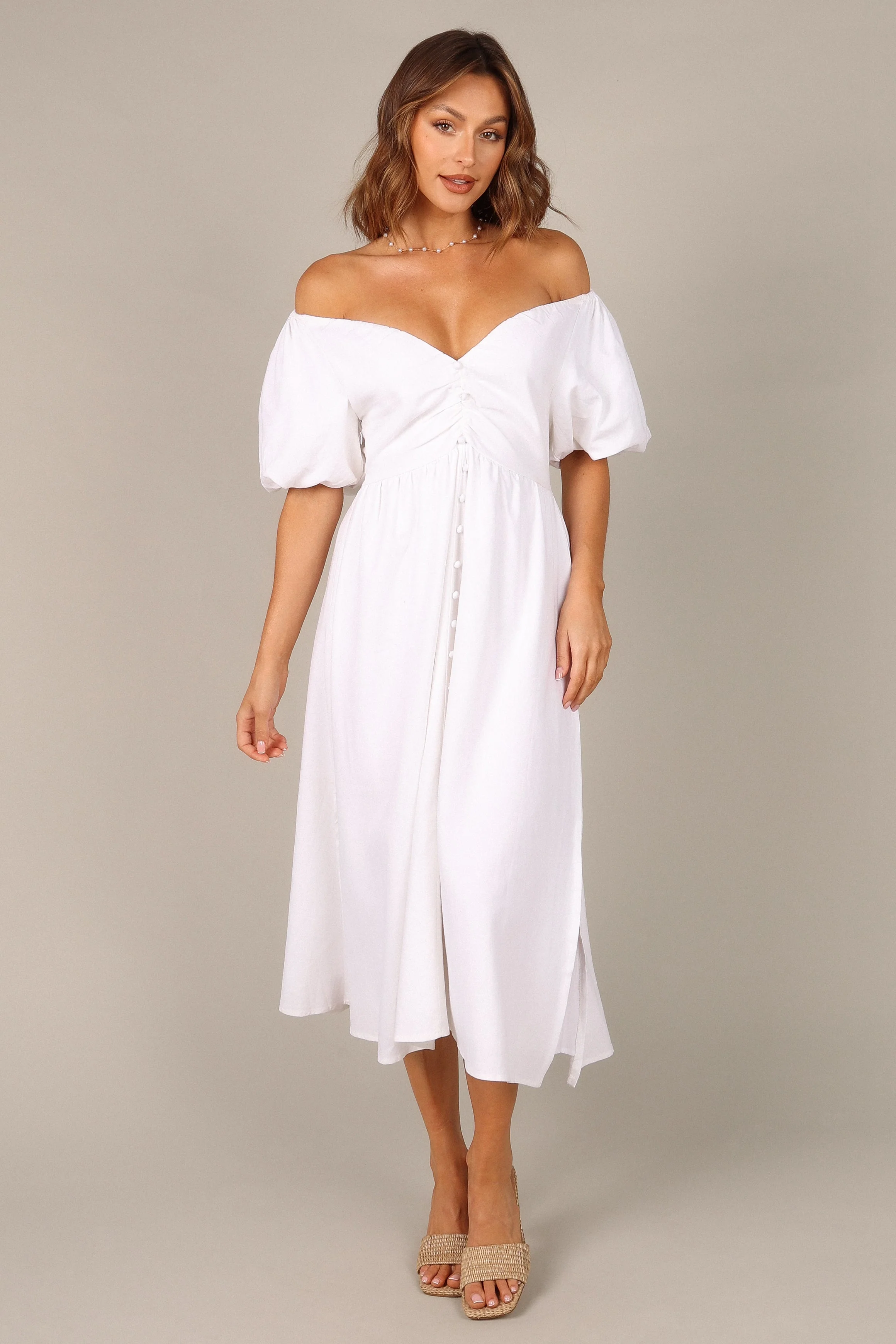 Percie Off Shoulder Dress - White - Image 5