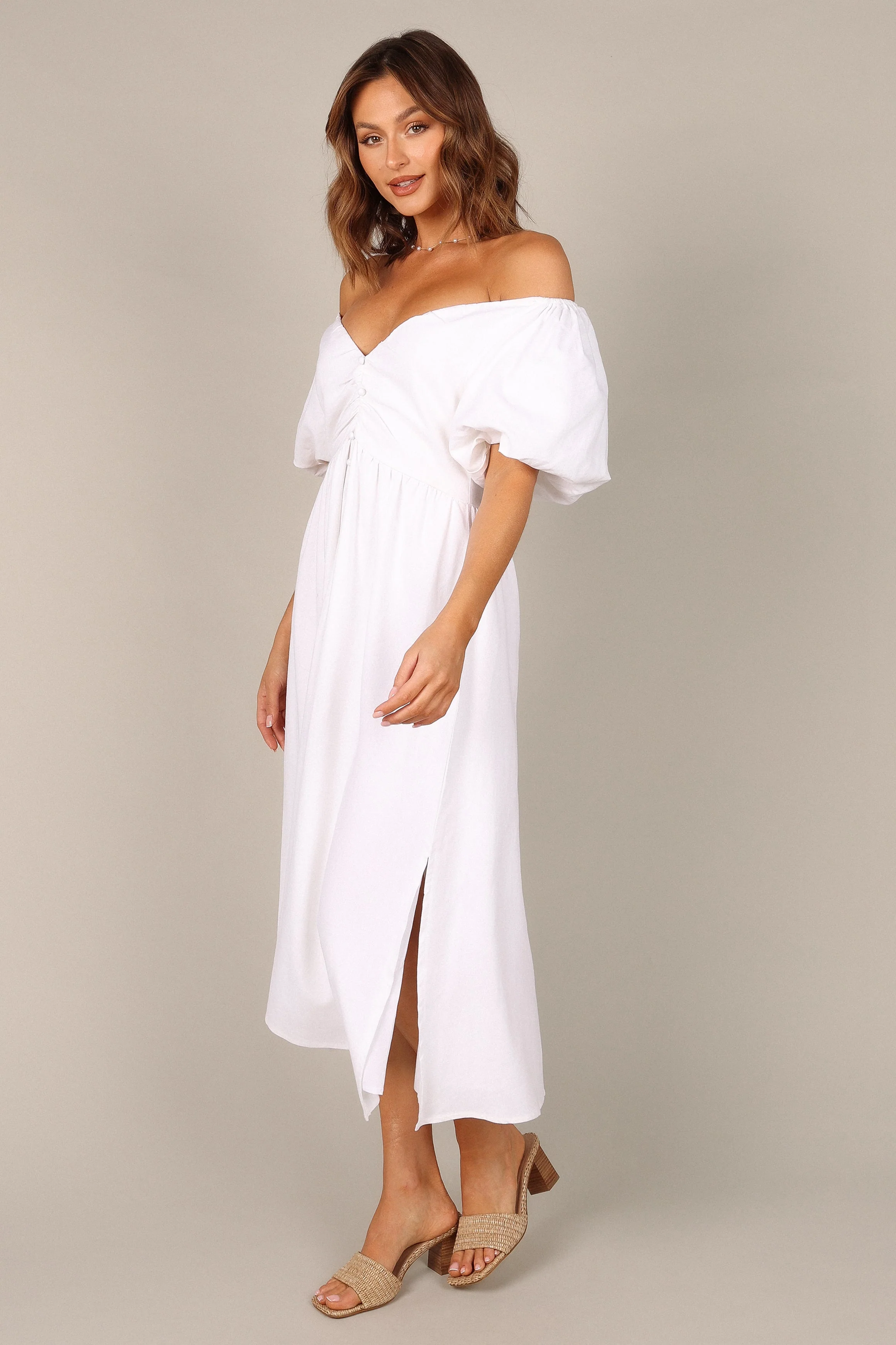 Percie Off Shoulder Dress - White - Image 7