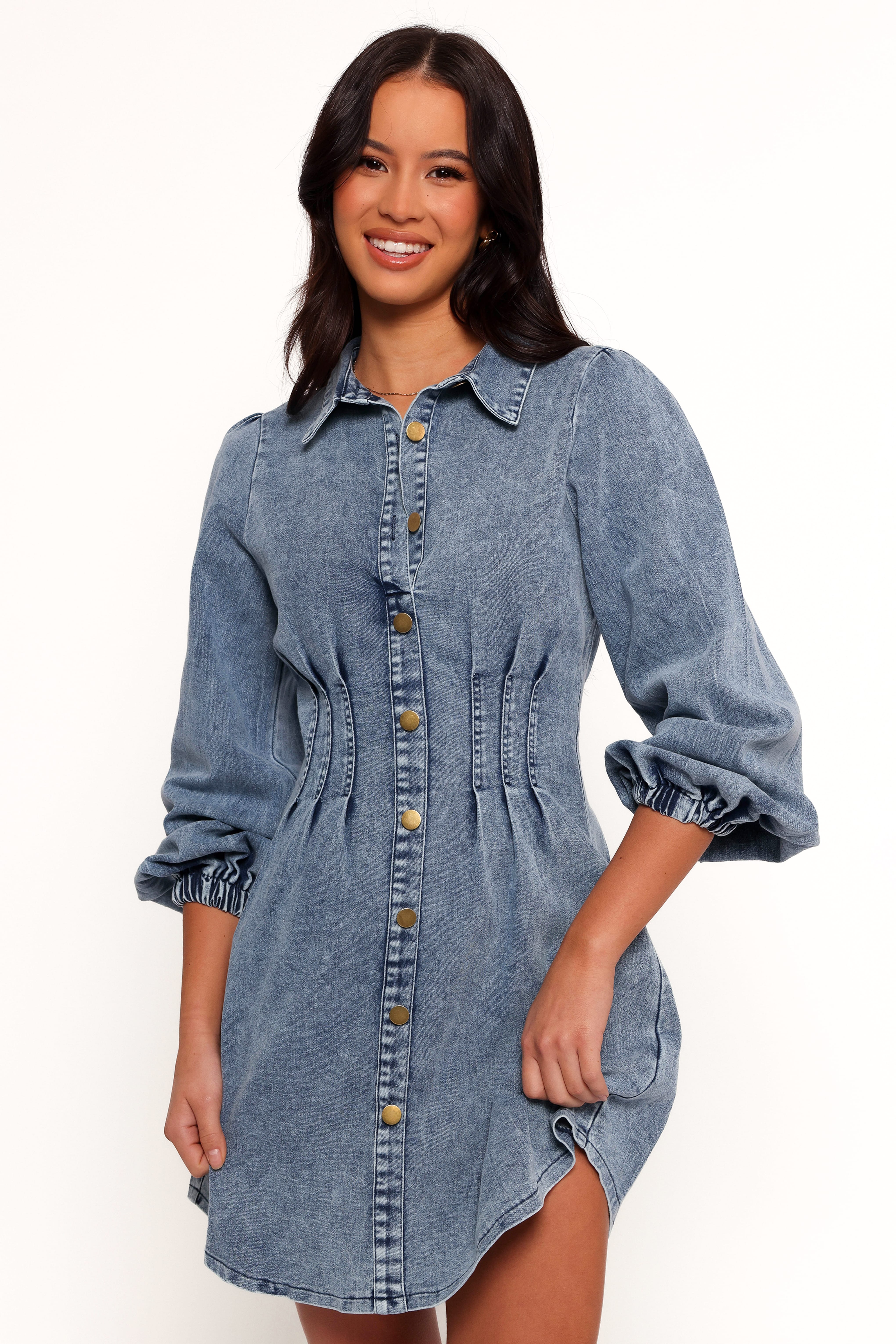 Phoenix Long Sleeve Mini Dress - Denim - Image 8