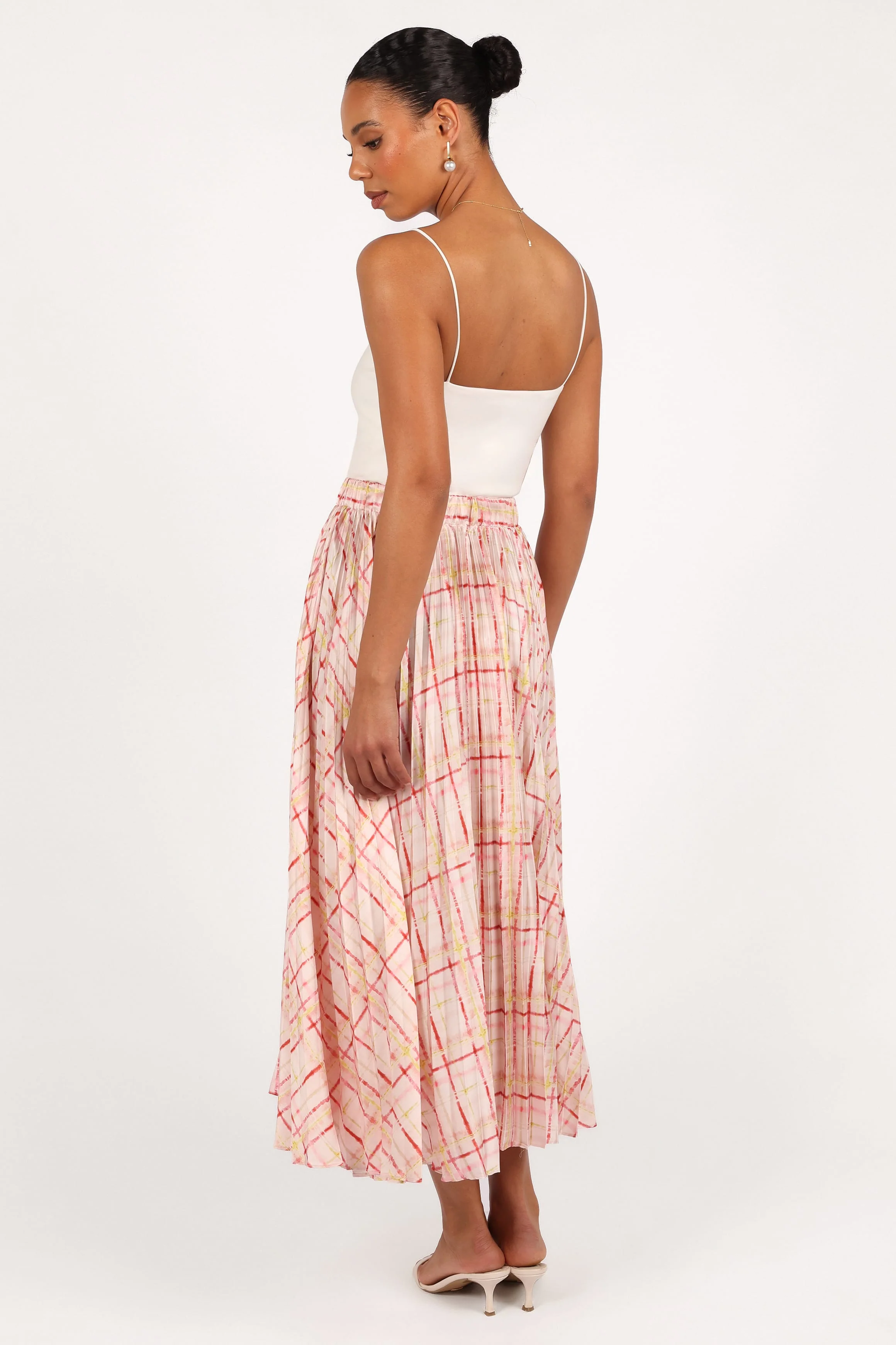 Polina Pleated Maxi Skirt - Sunset Check - Image 6