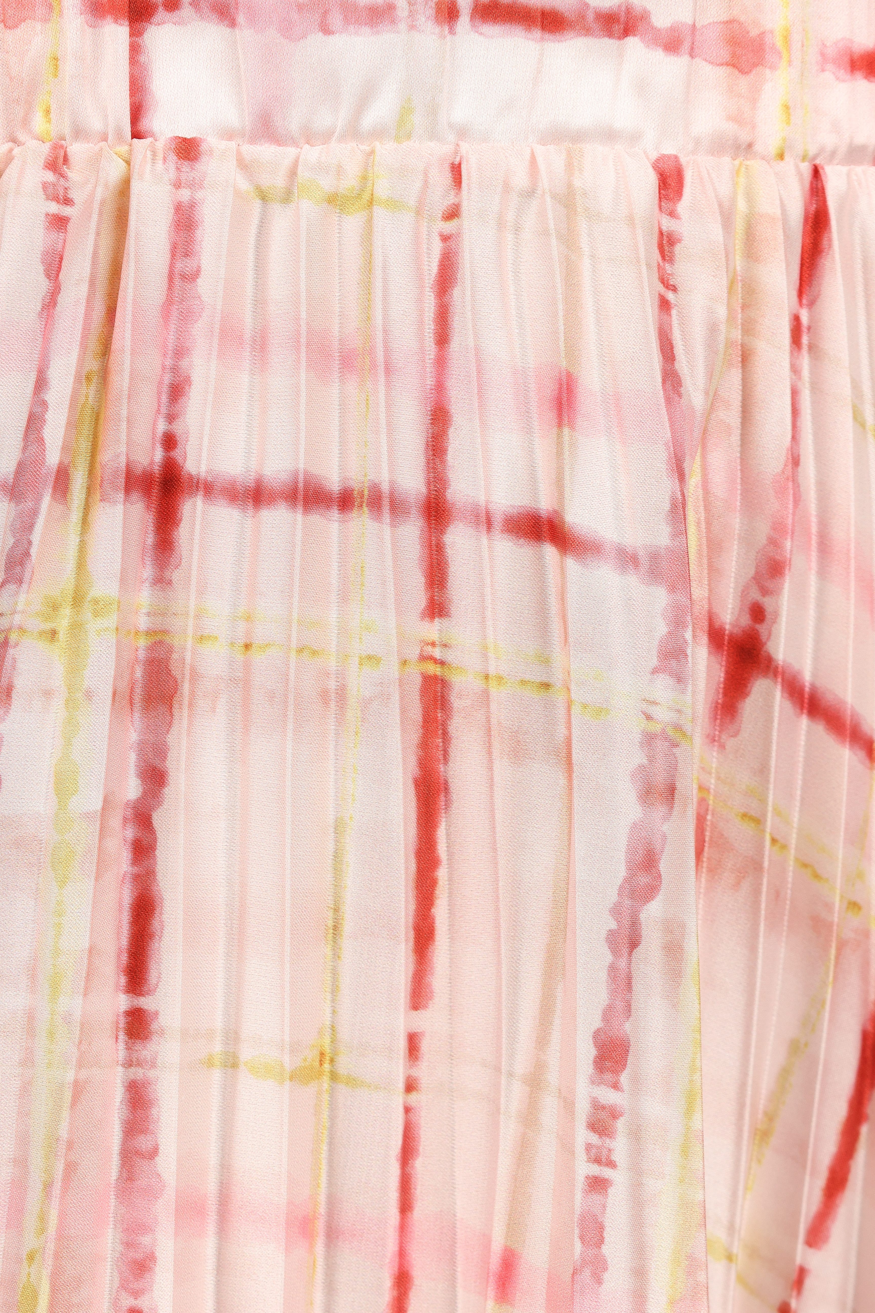 Polina Pleated Maxi Skirt - Sunset Check - Image 8