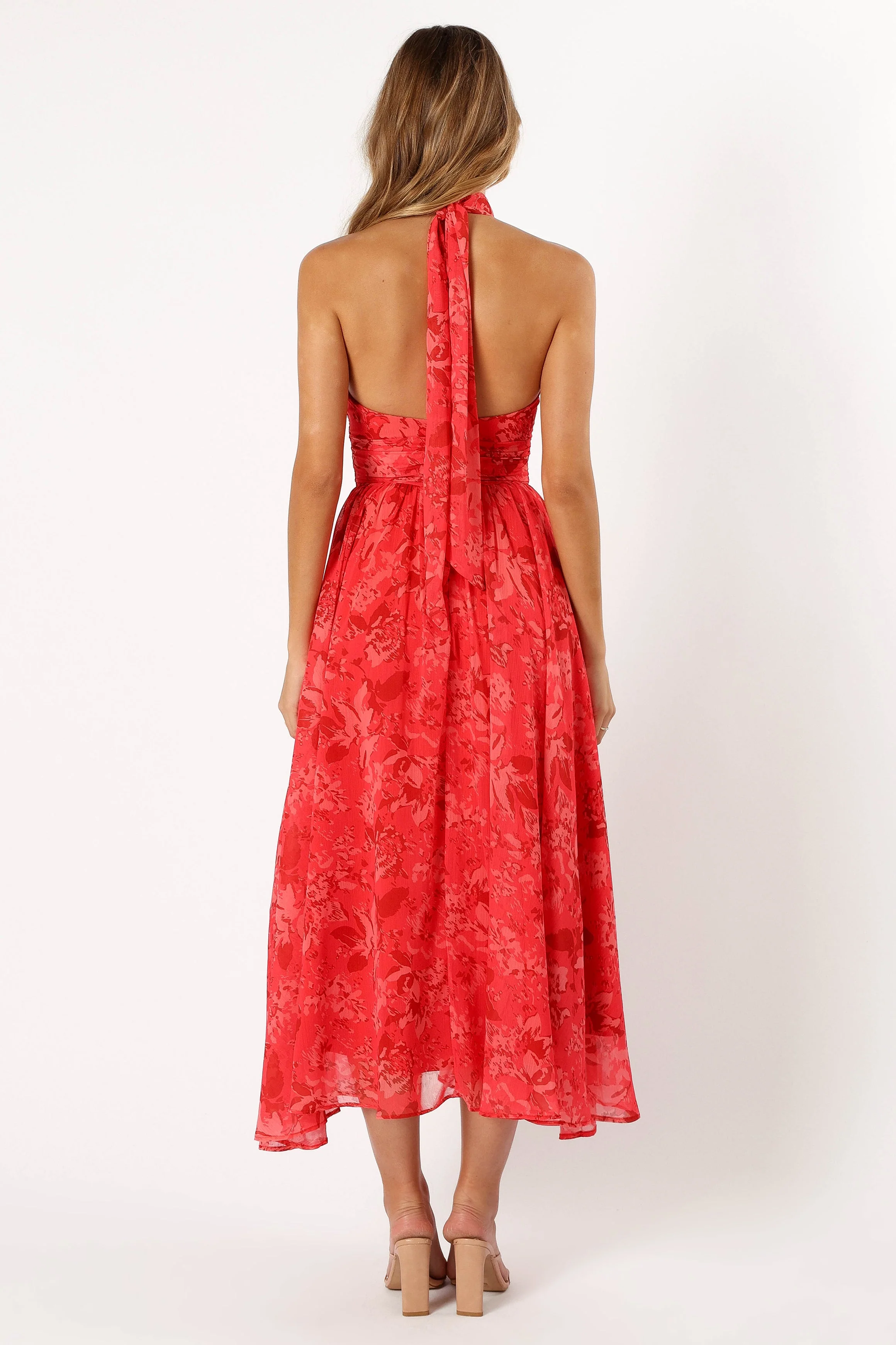 Primrose Halterneck Maxi Dress - Red Floral - Image 6