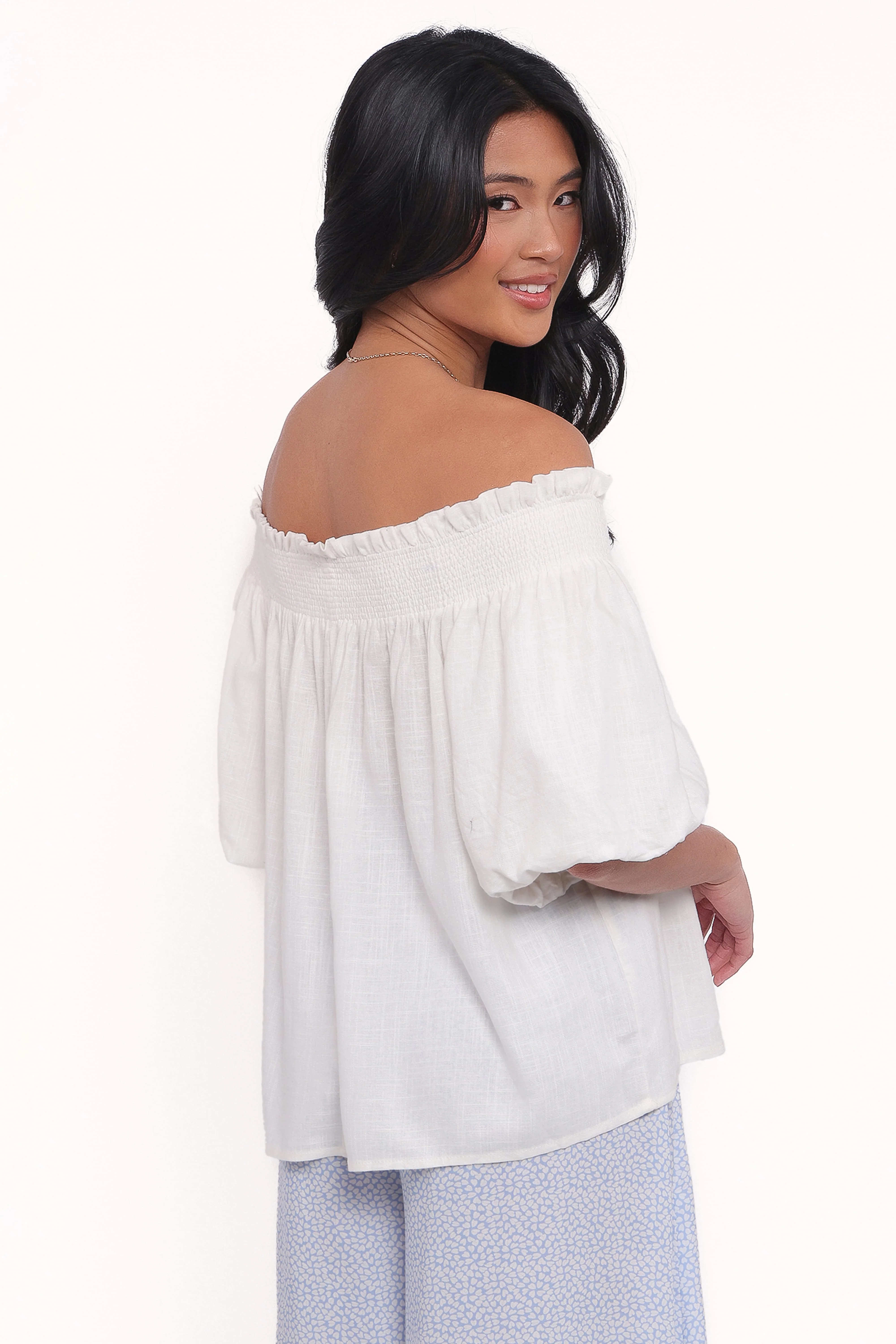 Quinlan Off Shoulder Top - White - Image 4