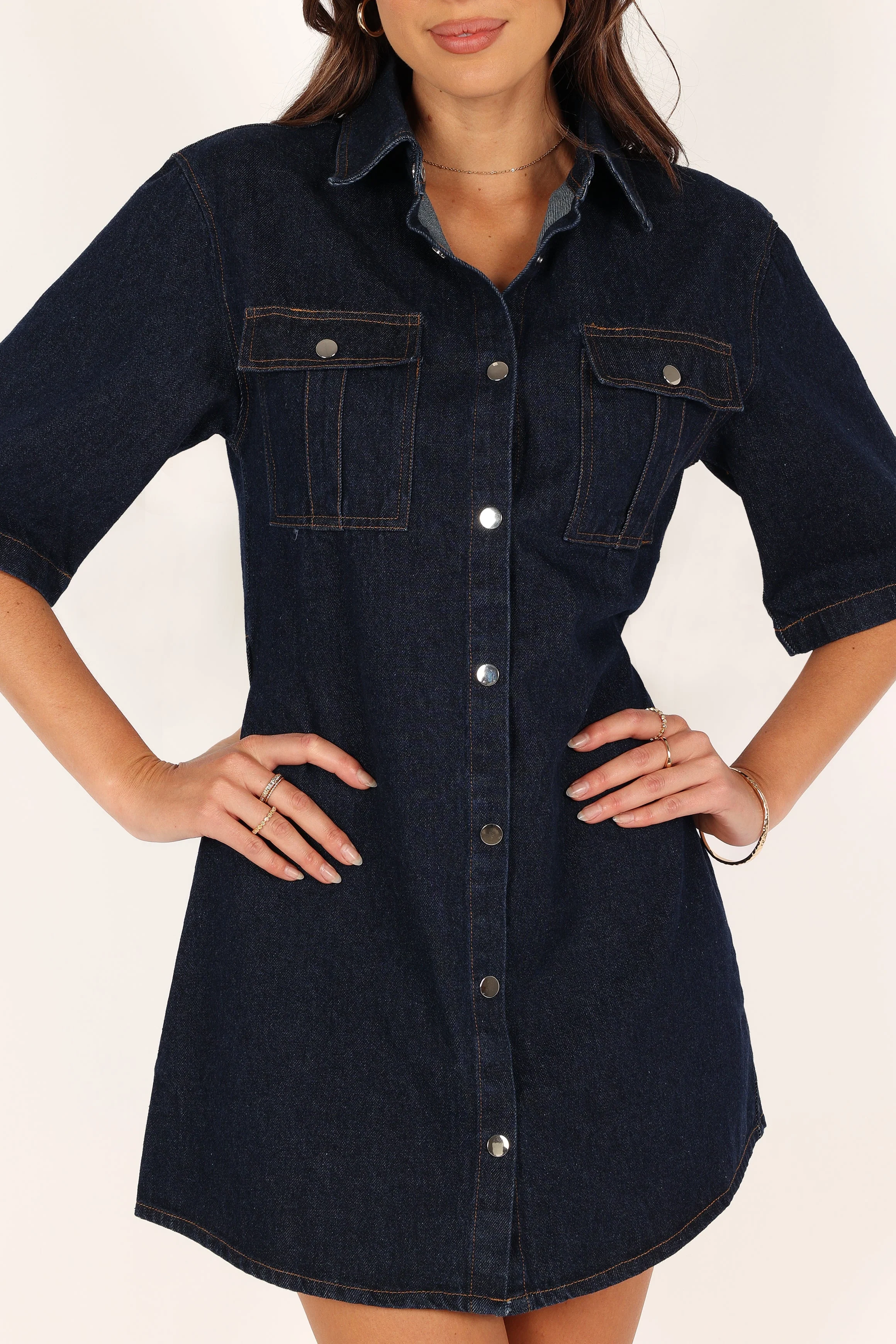 Rev Mini Dress - Dark Denim - Image 9