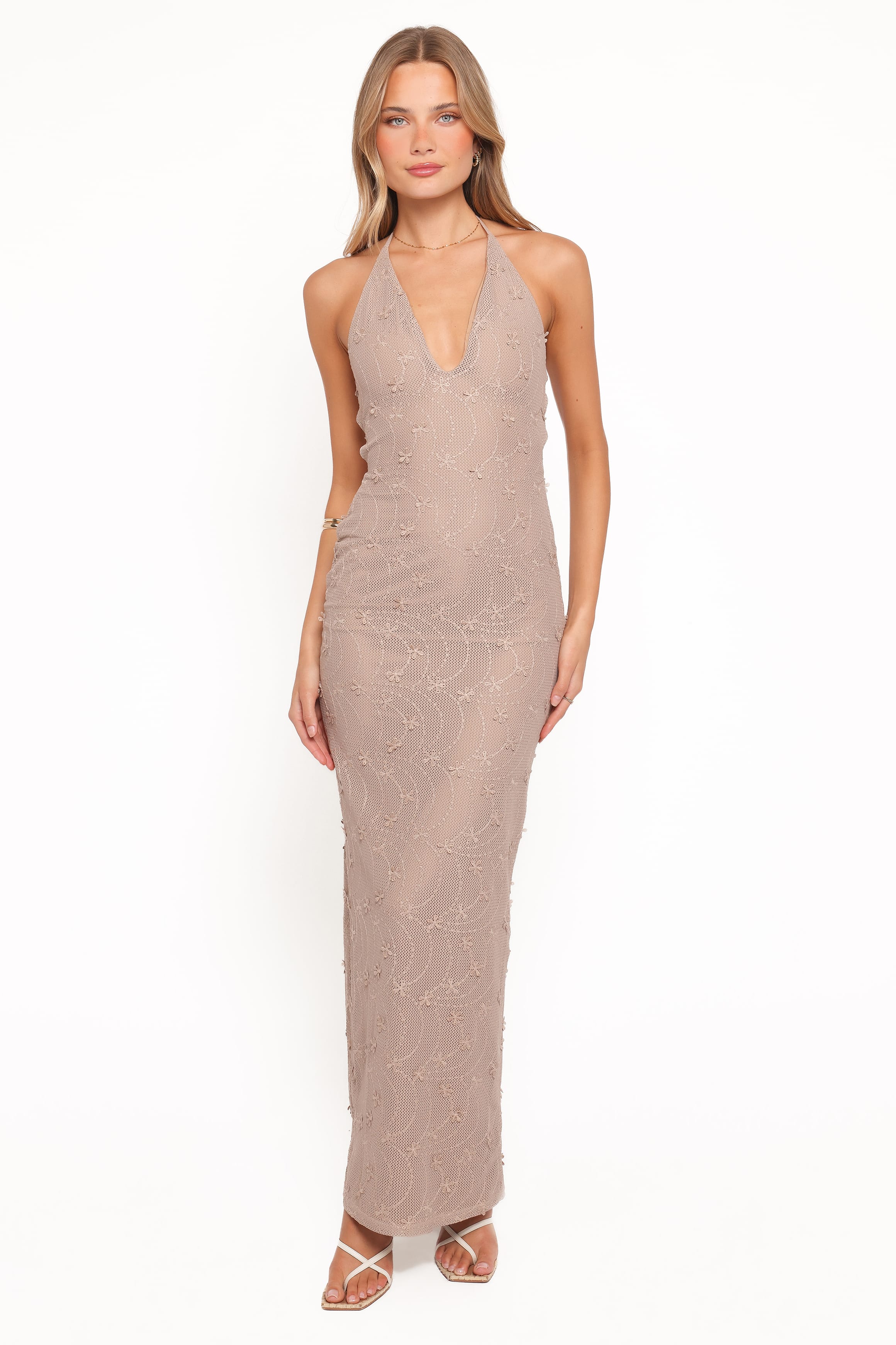 Riley Halter Maxi Dress - Taupe - Image 5