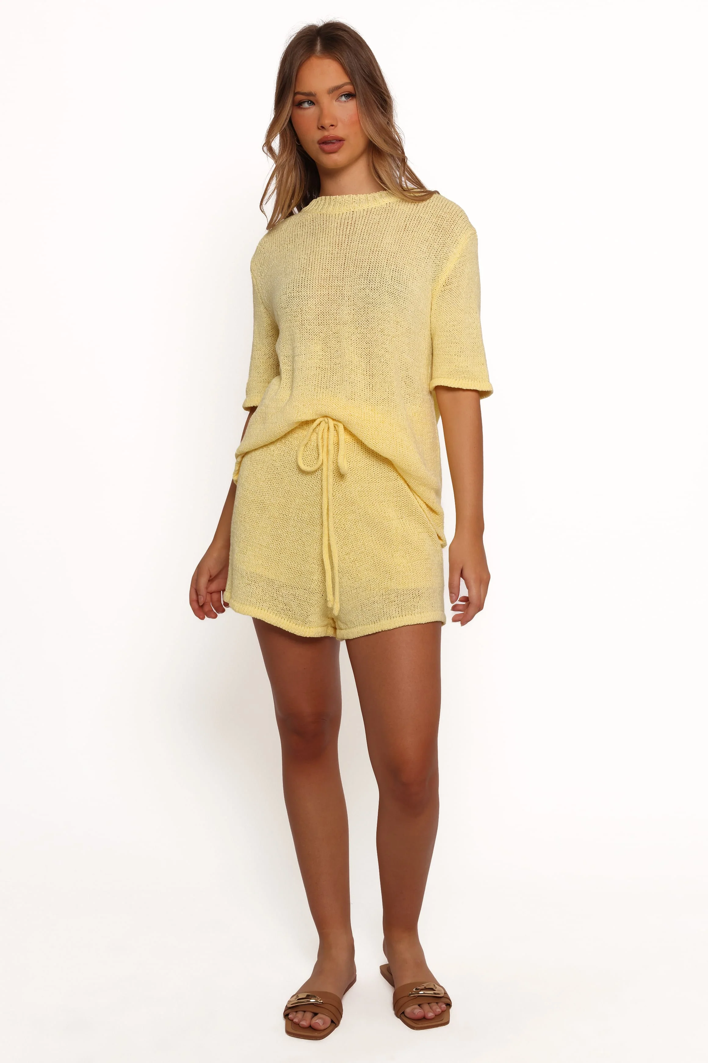 Rita Knitted Short Set - Yellow - Image 4