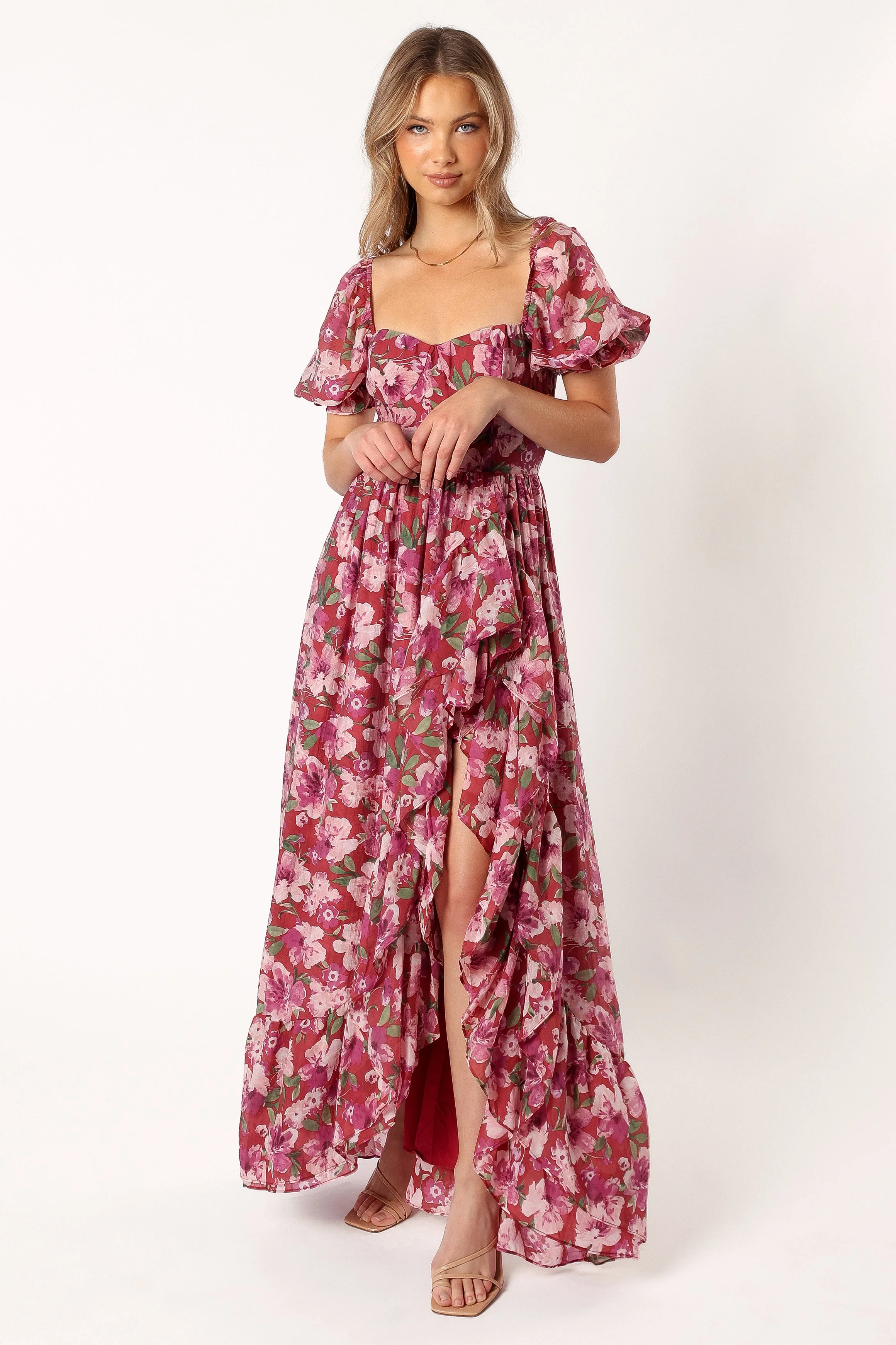 Rita Tiered Maxi Dress - Berry Floral - Image 5