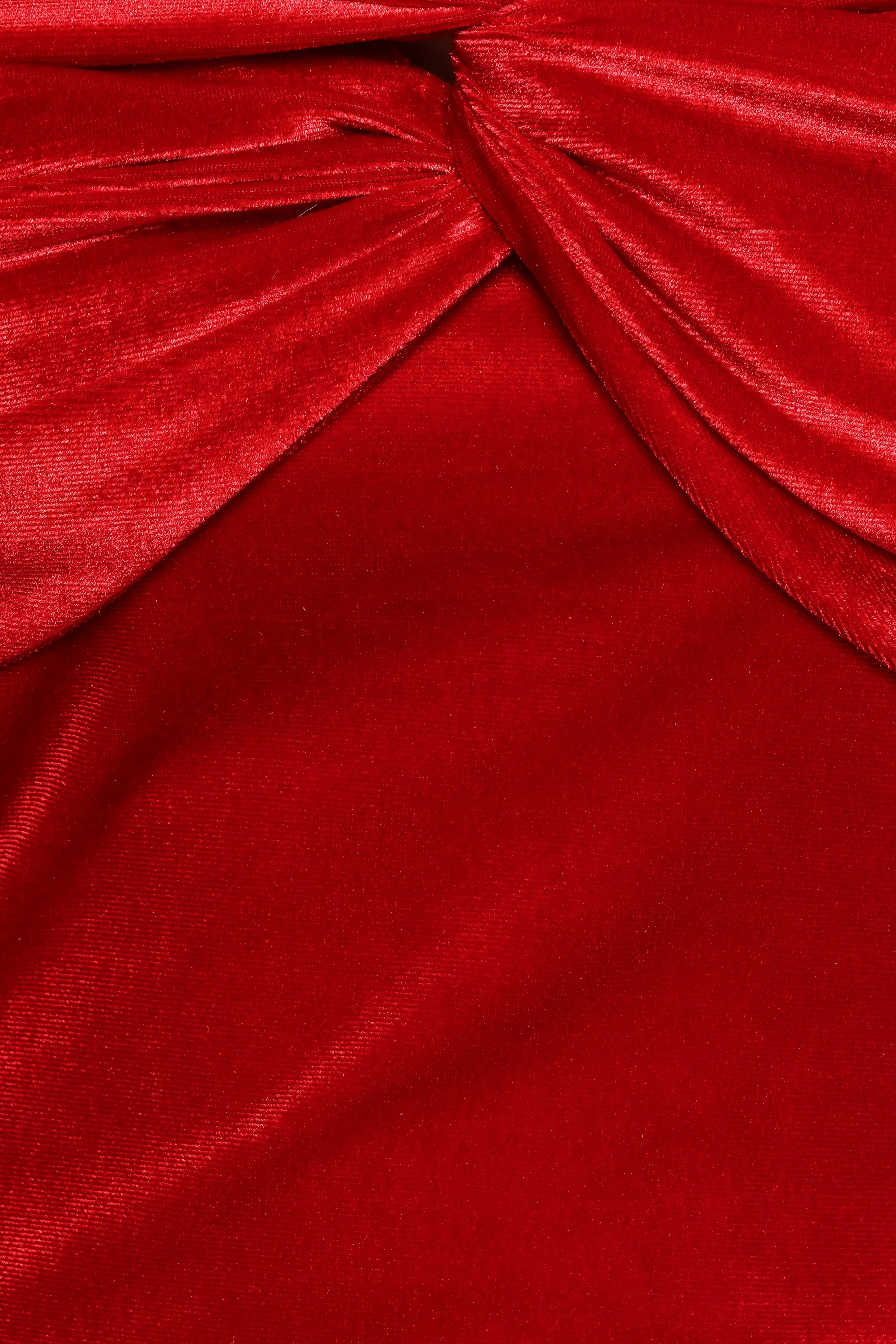 Rita Velvet Off Shoulder Top - Red - Image 9