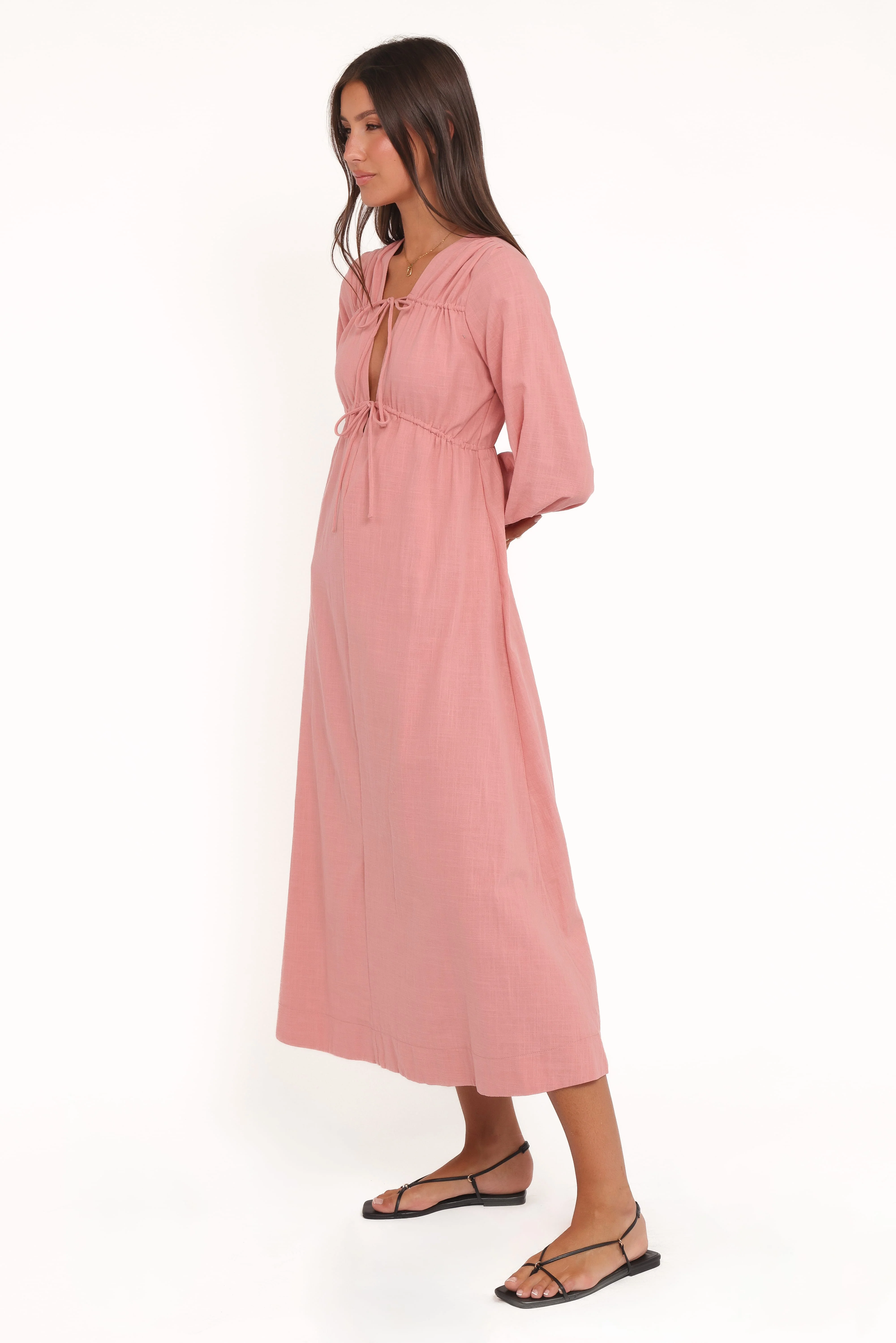 Riven Long Sleeve Maxi Dress - Pink - Image 3