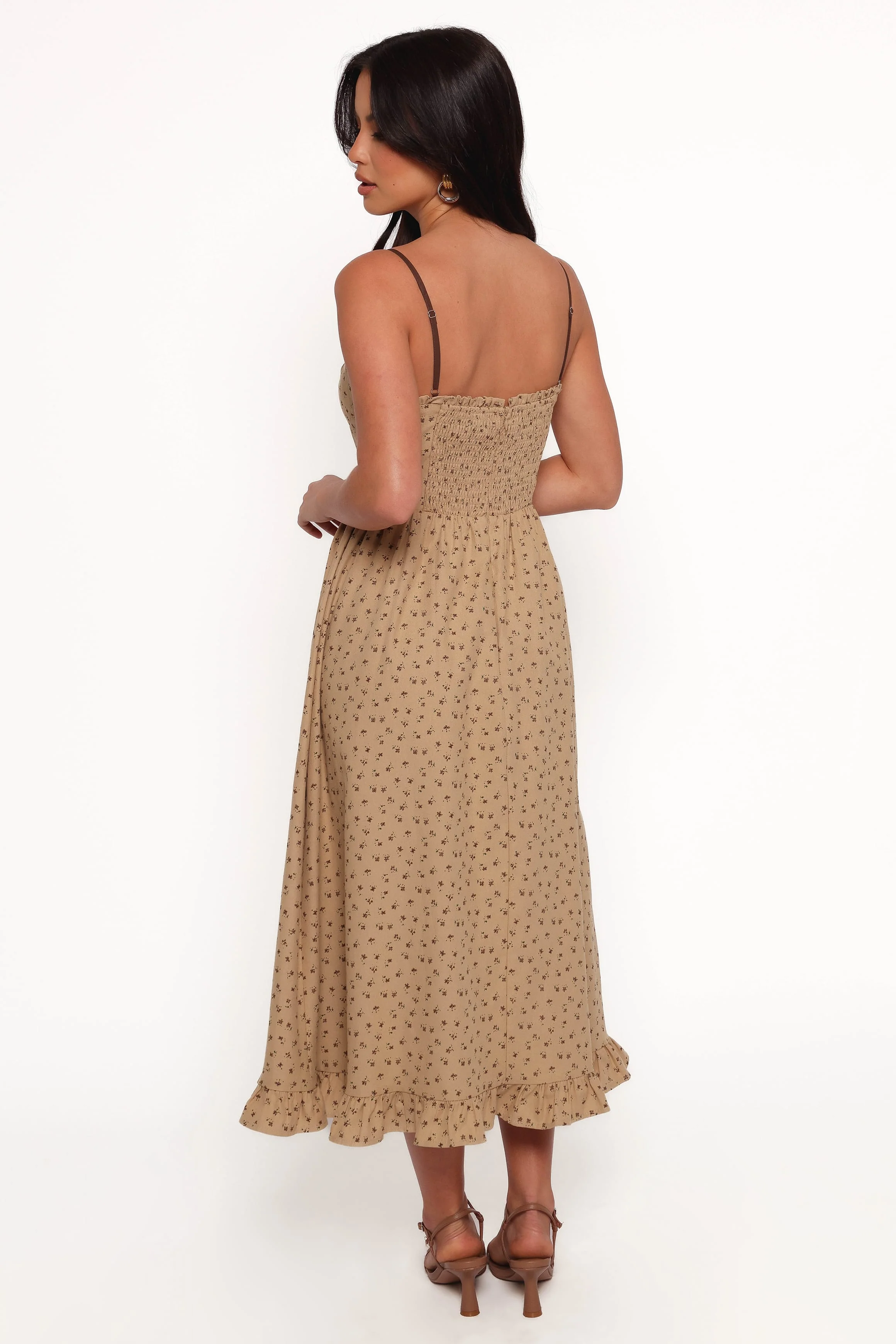 Robbins Midi Dress - Beige Brown - Image 5