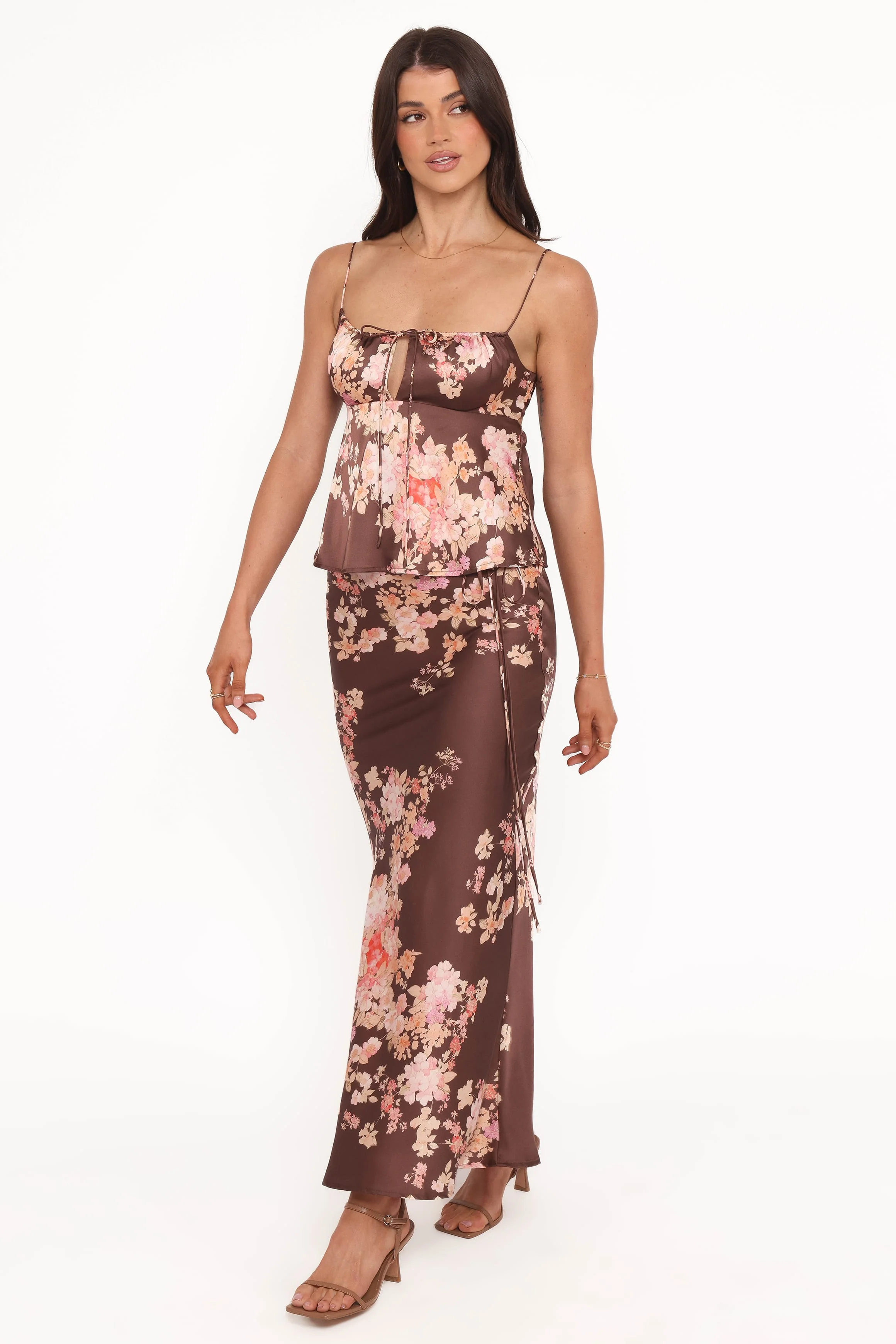 Roberta Maxi Skirt - Brown Floral - Image 4