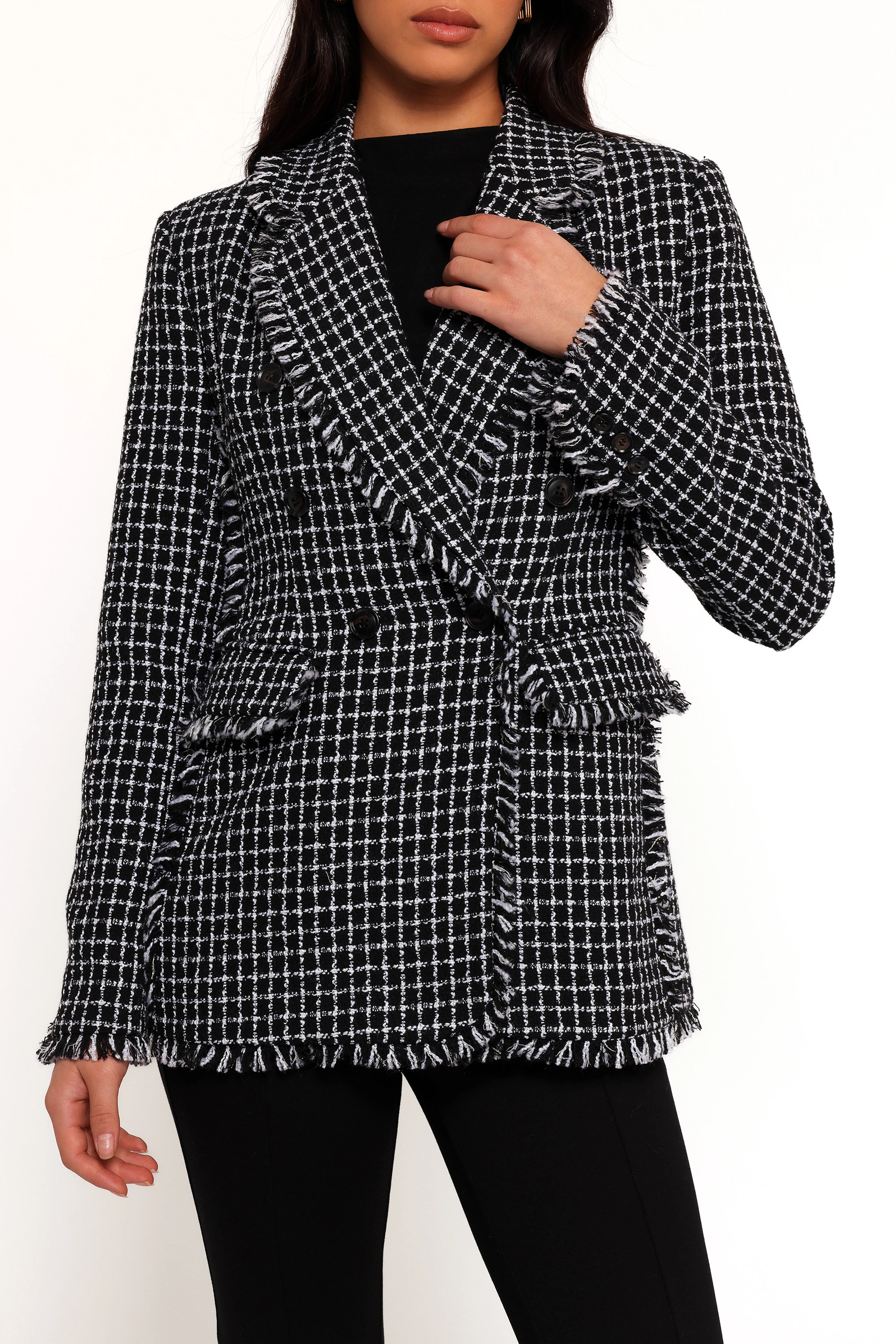 Rocco Hem Blazer - Black/White - Image 4