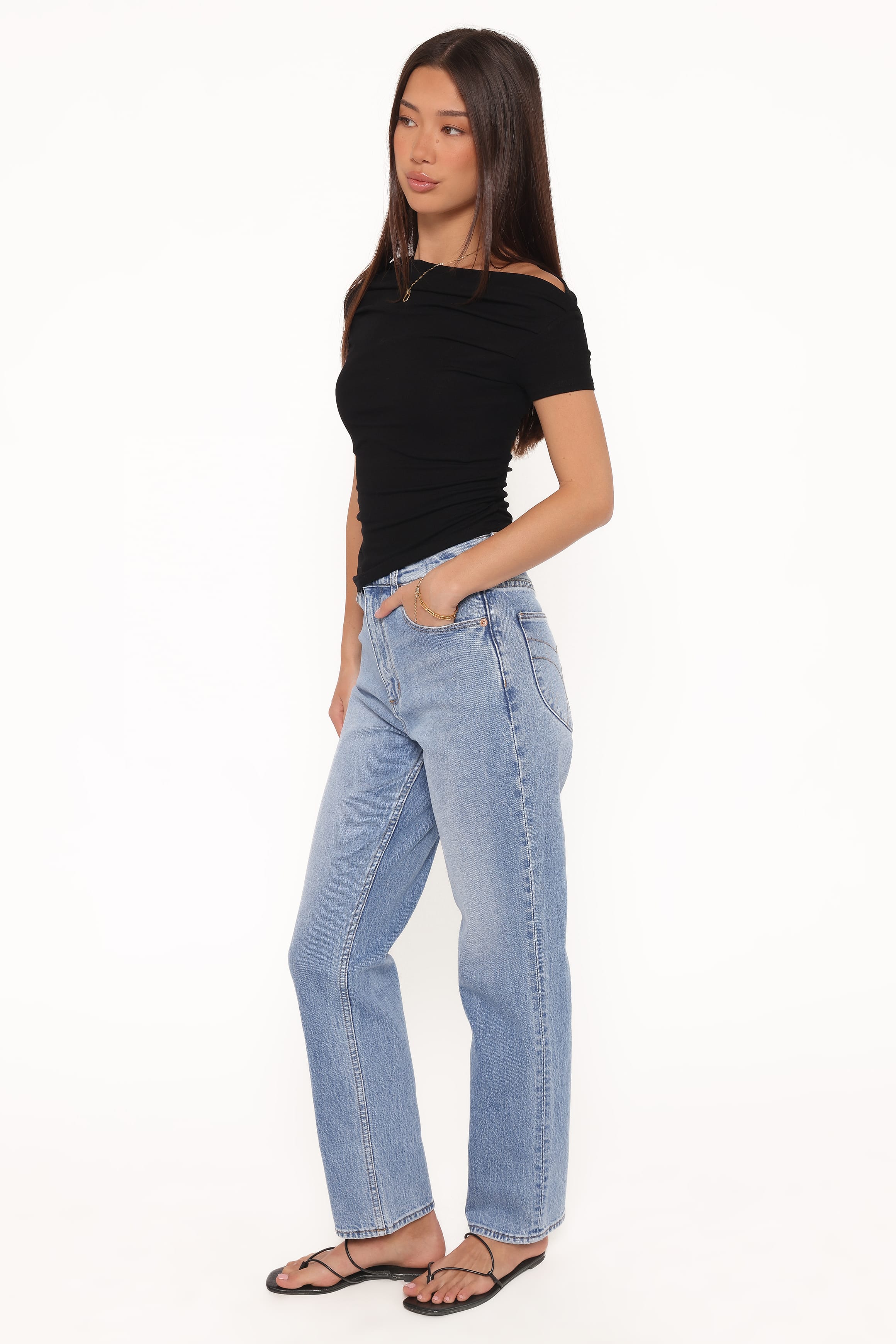 Rollas Loulou Straight Leg Jeans - Lennon Blue - Image 3