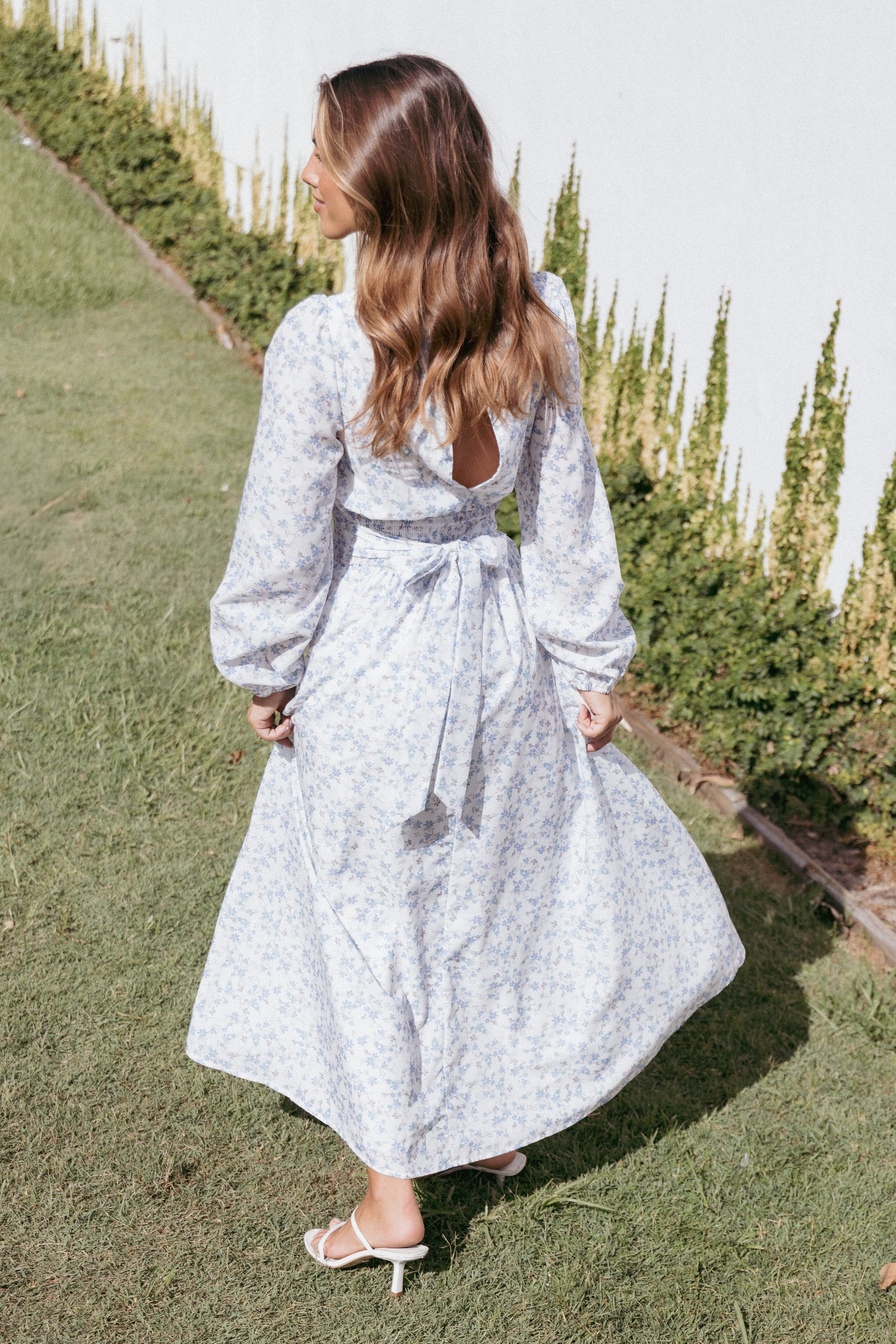 Roman Long Sleeve Maxi Dress - Blue Floral - Image 9