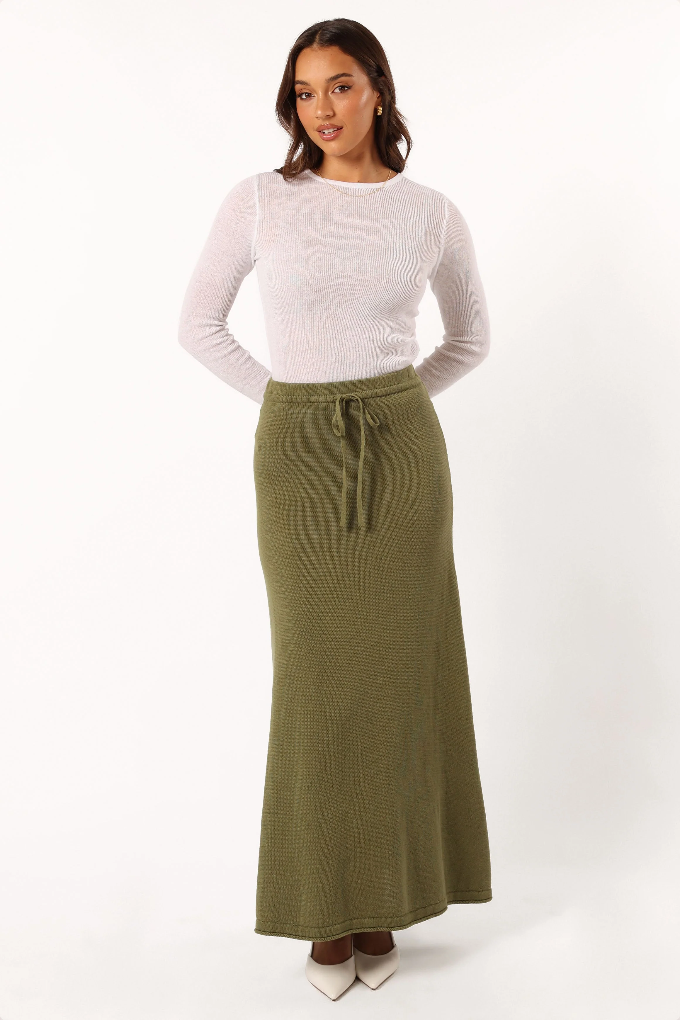 Rooney Knit Skirt - Olive - Image 5