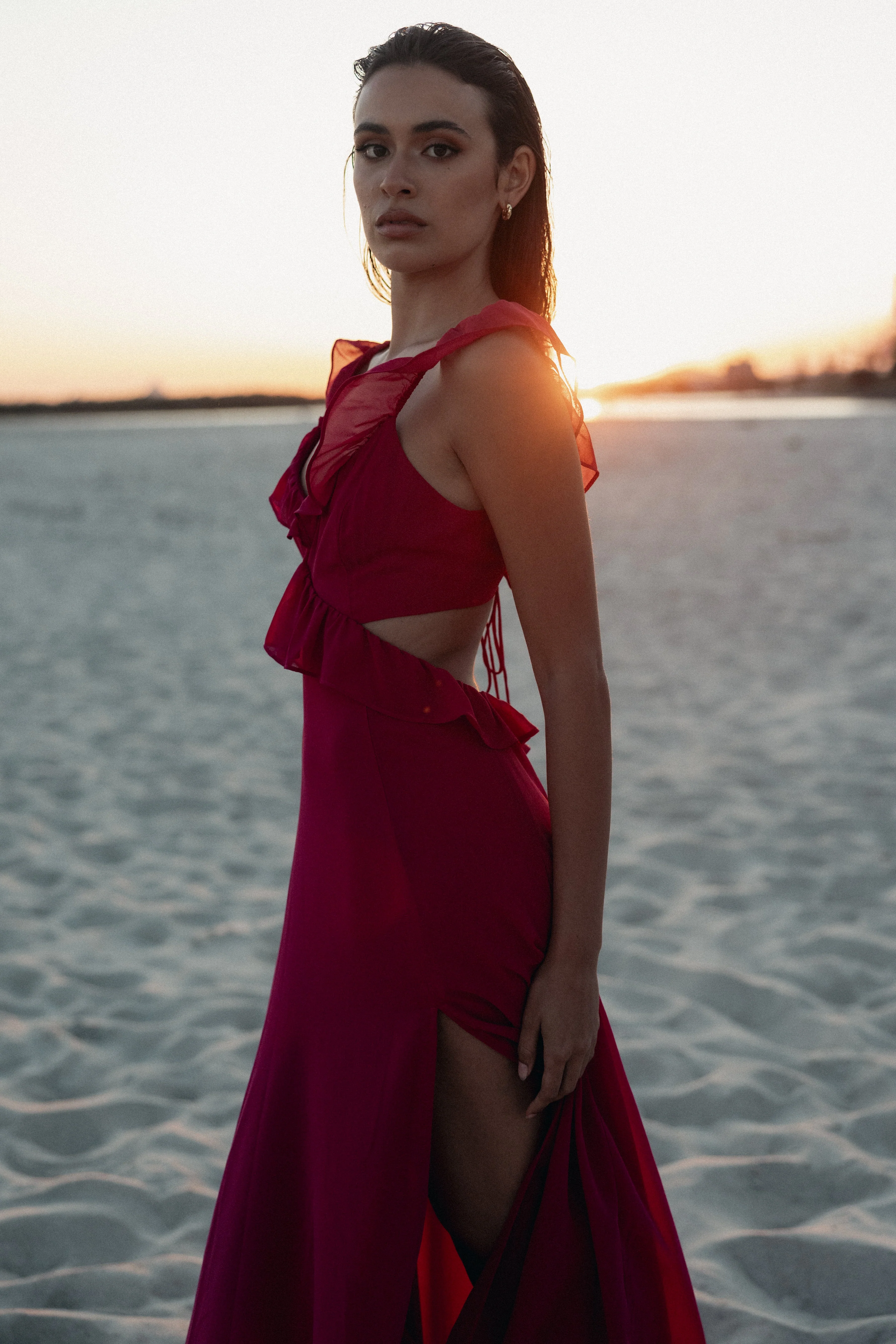 Rori Ruffle Maxi Dress - Pink - Image 3