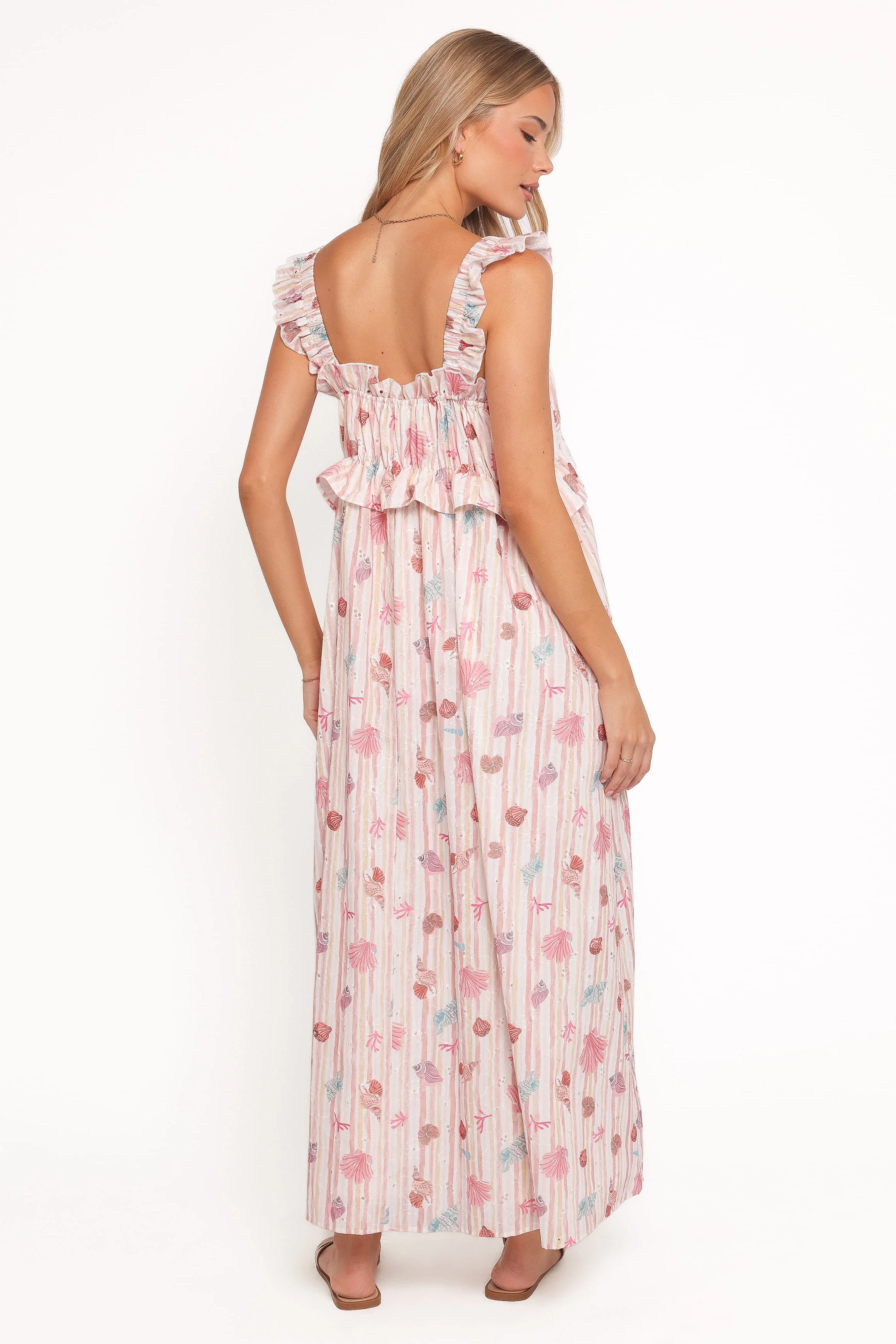 Ross Frill Strap Maxi Dress - Beach Print - Image 4
