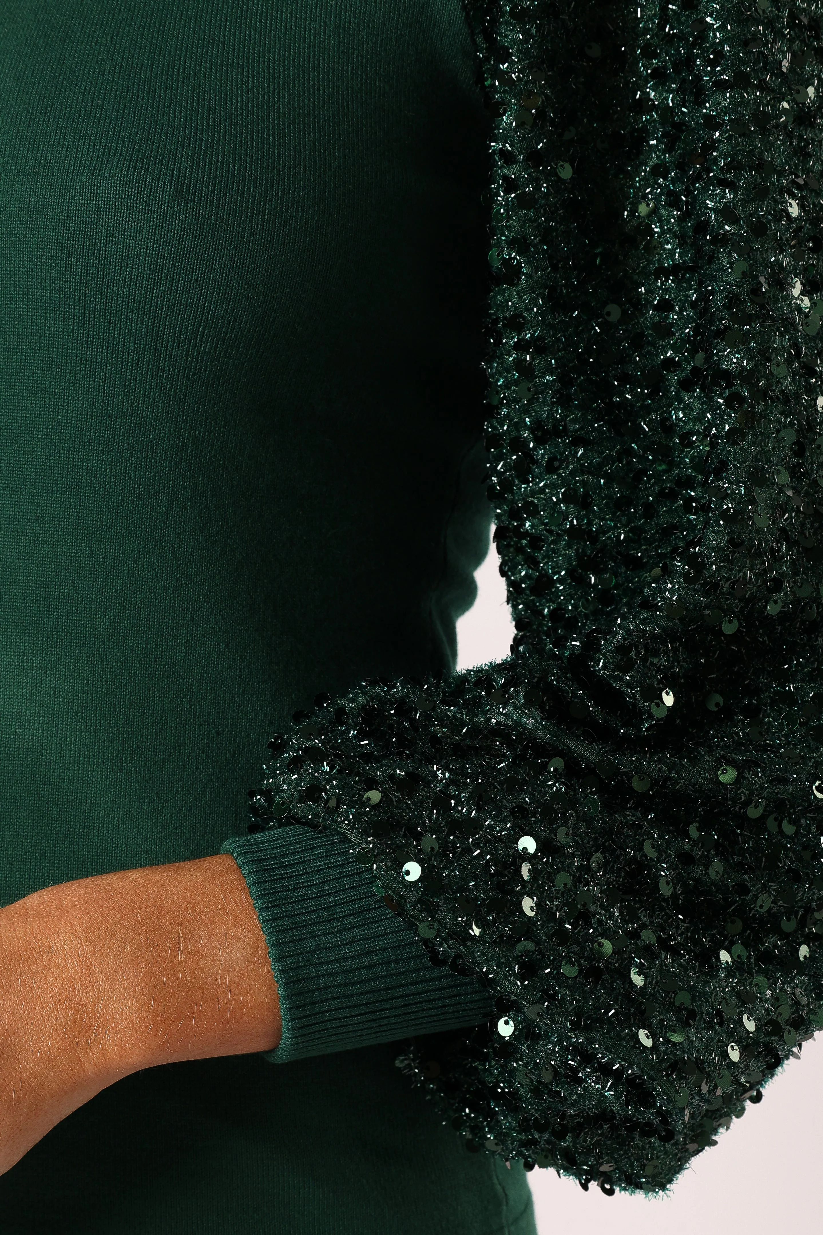 Rowan Sequin Sleeve Top - Green - Image 9