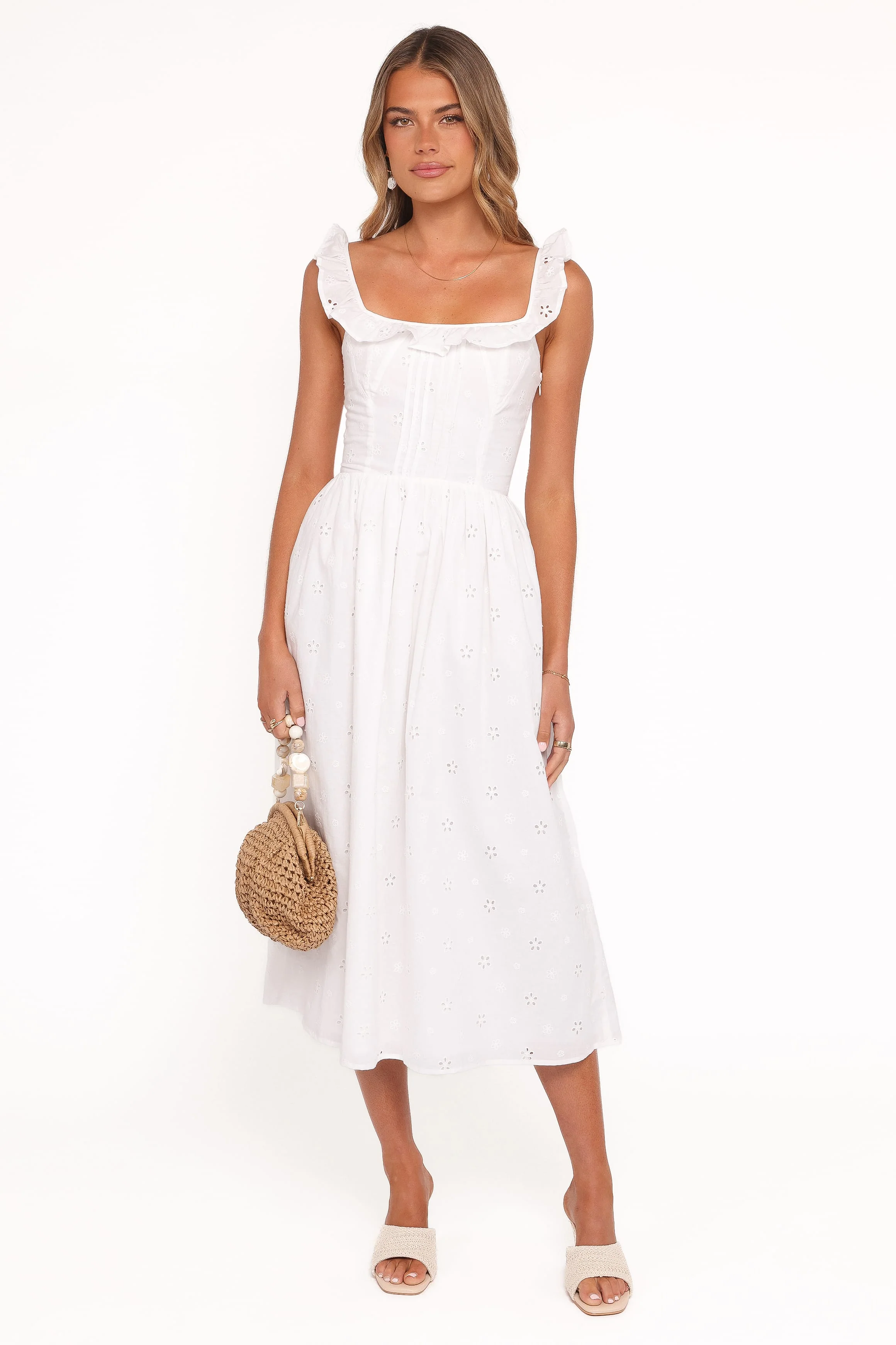 Ruella Midi Dress - White - Image 7